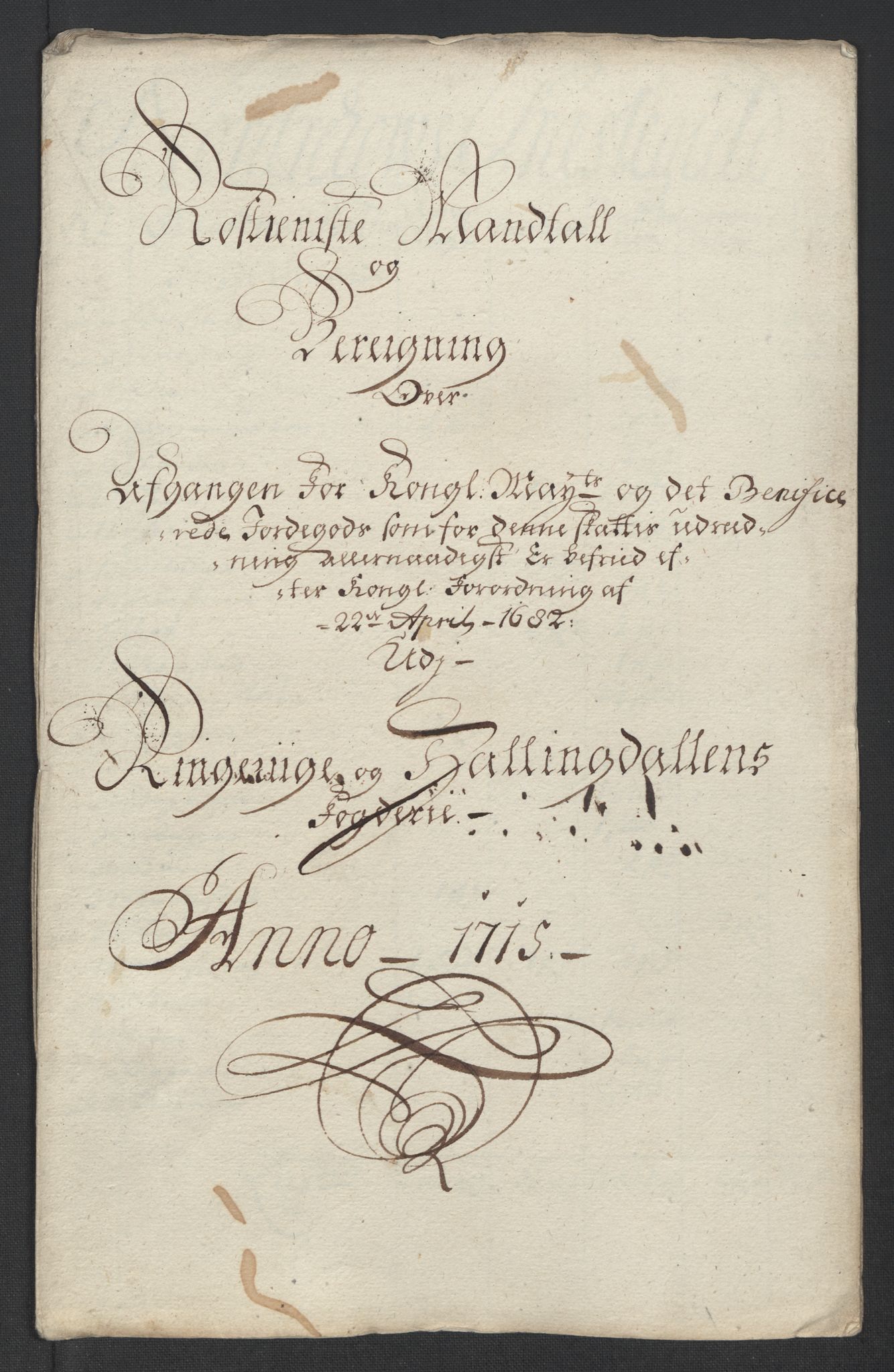 Rentekammeret inntil 1814, Reviderte regnskaper, Fogderegnskap, AV/RA-EA-4092/R23/L1473: Fogderegnskap Ringerike og Hallingdal, 1715, p. 112