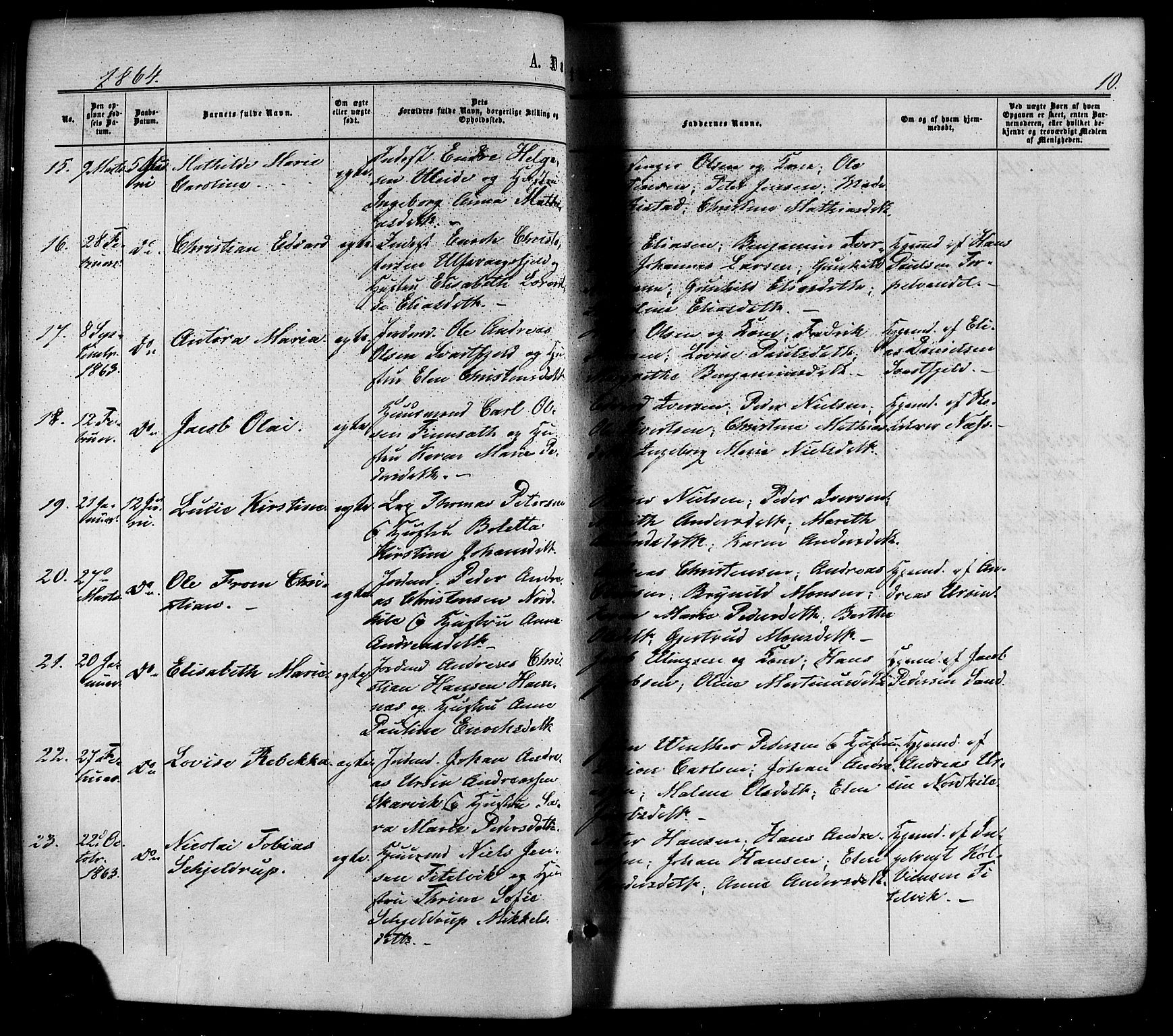 Ministerialprotokoller, klokkerbøker og fødselsregistre - Nordland, AV/SAT-A-1459/859/L0845: Parish register (official) no. 859A05, 1863-1877, p. 10