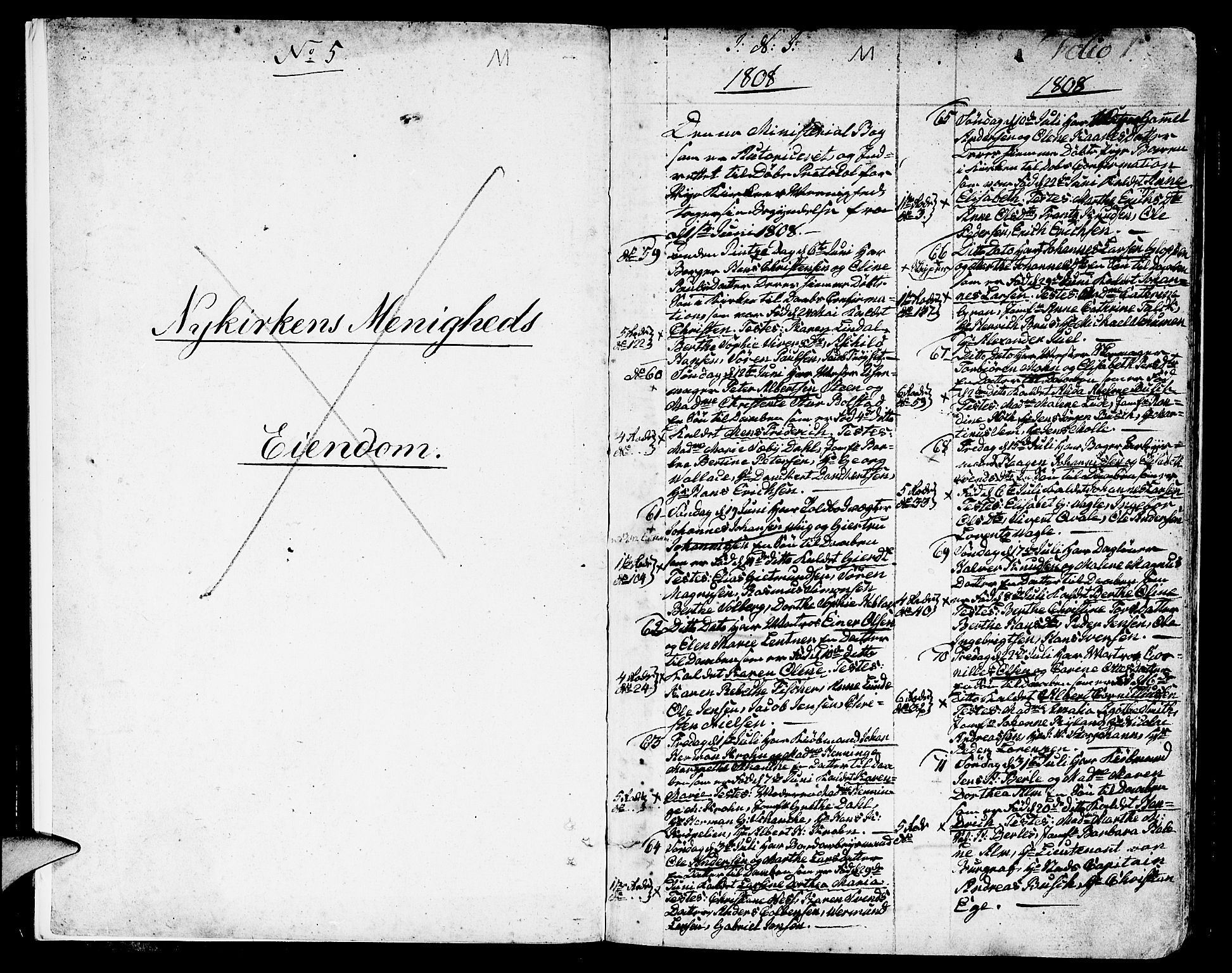 Nykirken Sokneprestembete, SAB/A-77101/H/Haa/L0006: Parish register (official) no. A 6, 1808-1820, p. 1