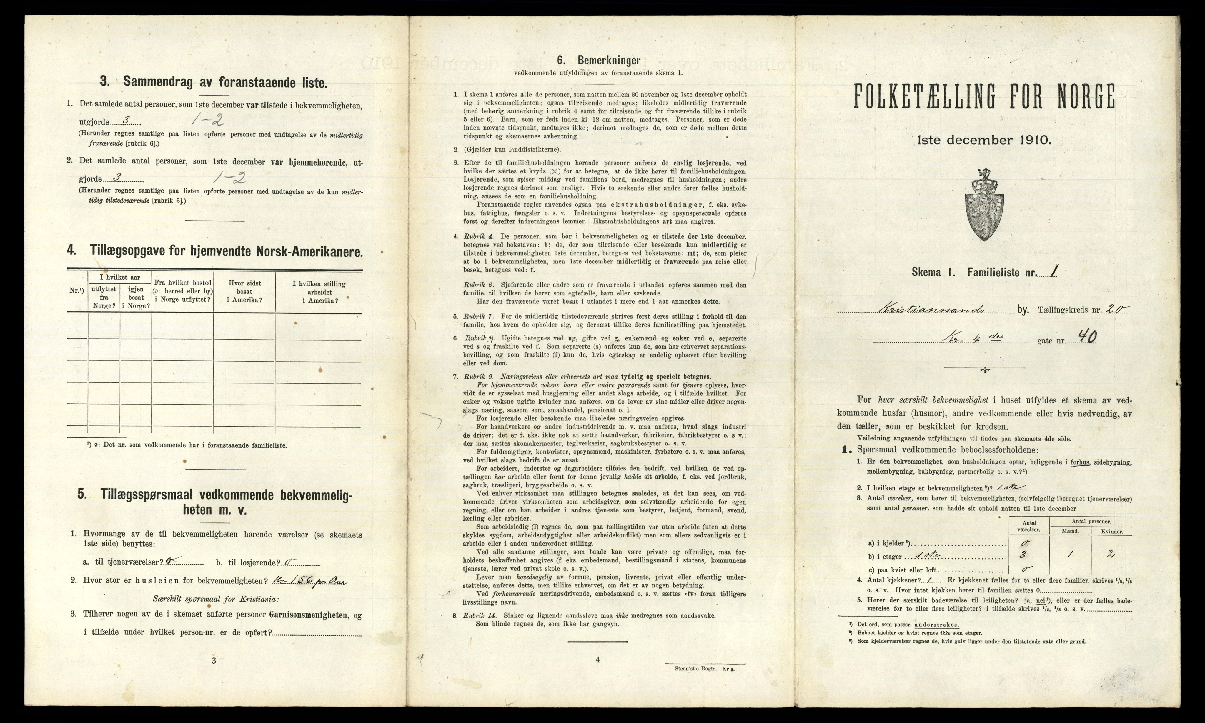 RA, 1910 census for Kristiansand, 1910, p. 4956