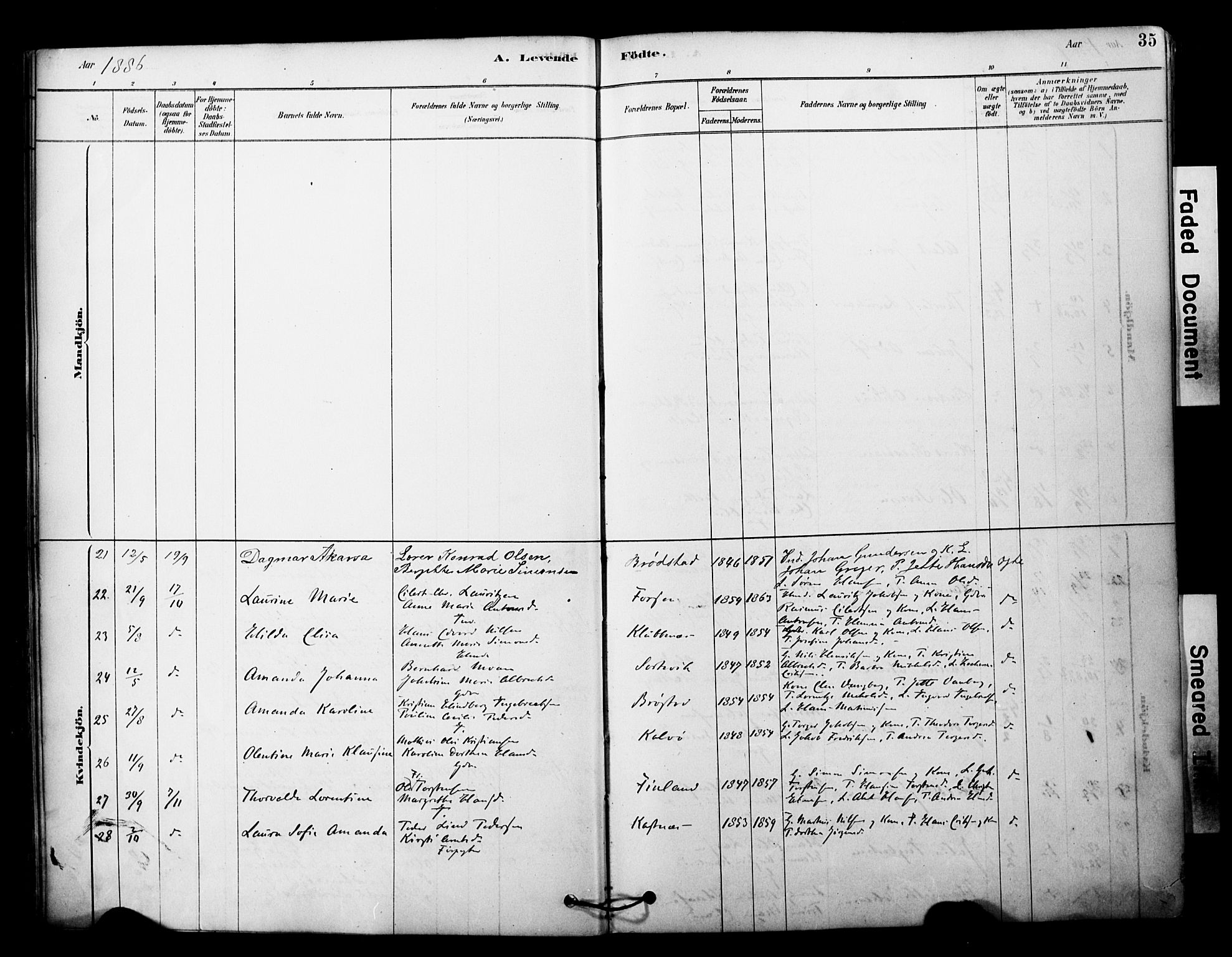Tranøy sokneprestkontor, SATØ/S-1313/I/Ia/Iaa/L0011kirke: Parish register (official) no. 11, 1878-1904, p. 35