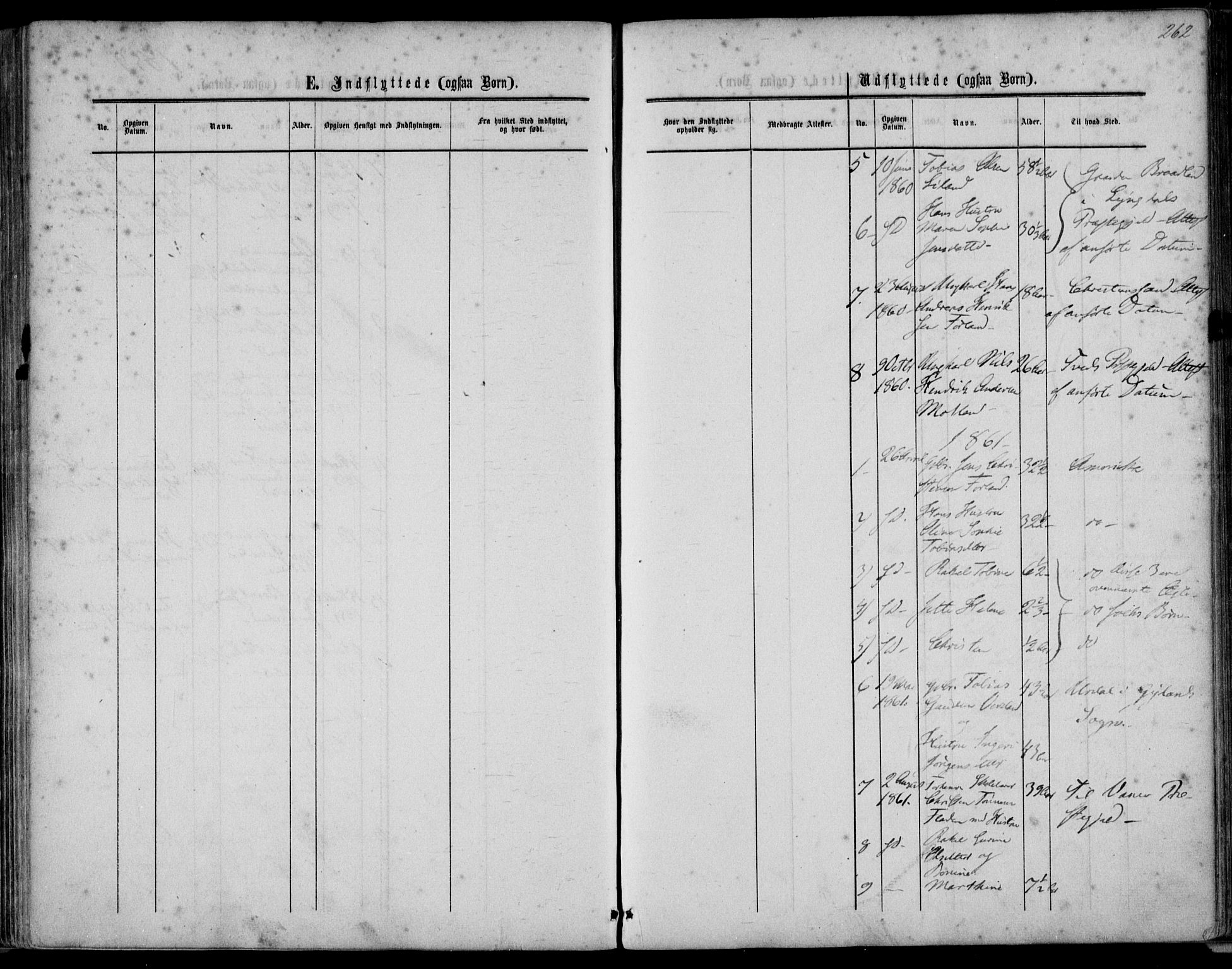 Kvinesdal sokneprestkontor, AV/SAK-1111-0026/F/Fa/Fab/L0006: Parish register (official) no. A 6, 1857-1869, p. 262