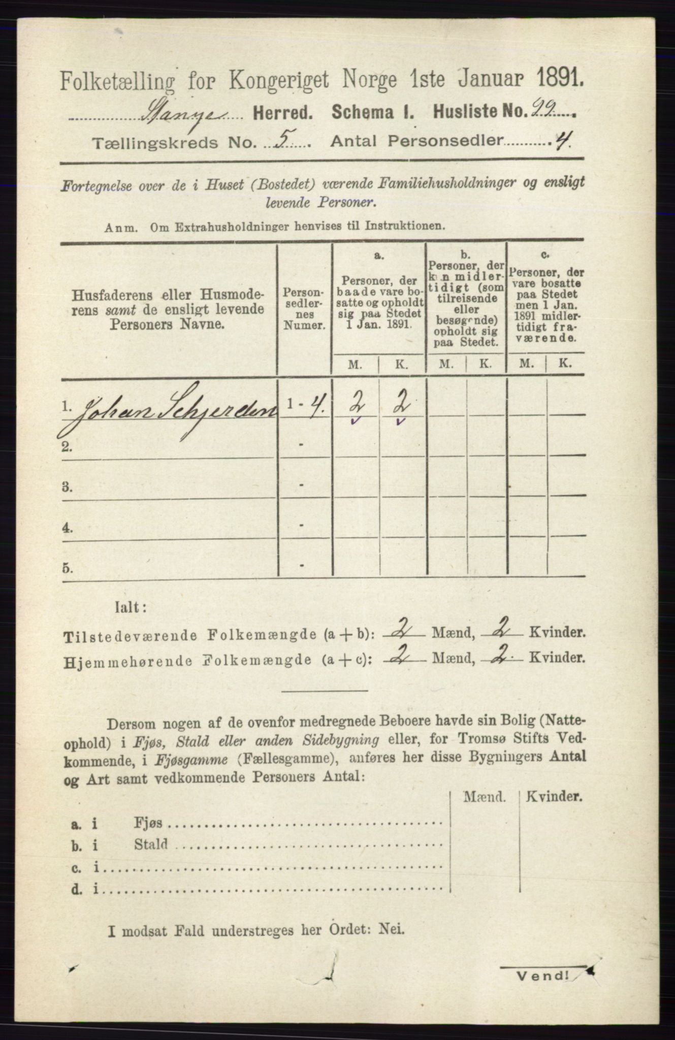 RA, 1891 census for 0417 Stange, 1891, p. 3092