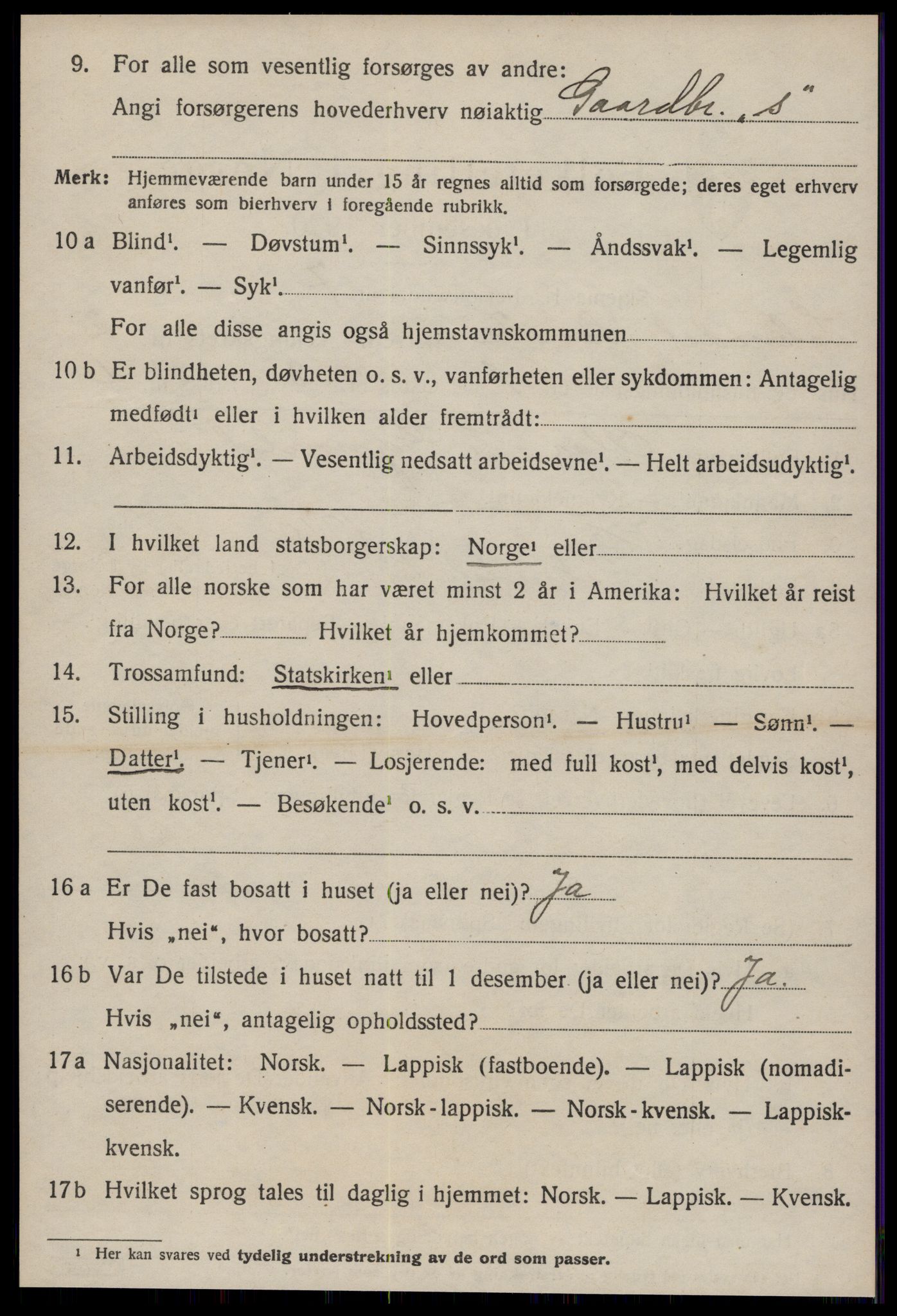 SAT, 1920 census for Soknedal, 1920, p. 1225