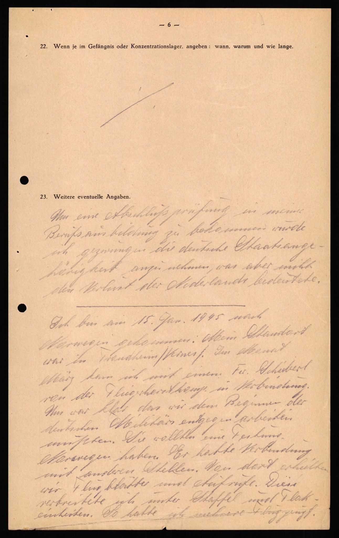 Forsvaret, Forsvarets overkommando II, AV/RA-RAFA-3915/D/Db/L0030: CI Questionaires. Tyske okkupasjonsstyrker i Norge. Tyskere., 1945-1946, p. 186