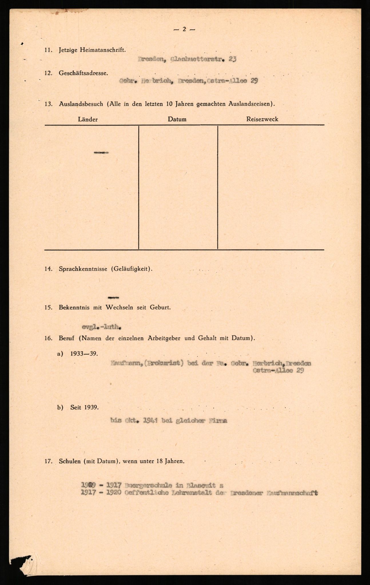 Forsvaret, Forsvarets overkommando II, AV/RA-RAFA-3915/D/Db/L0020: CI Questionaires. Tyske okkupasjonsstyrker i Norge. Tyskere., 1945-1946, p. 74