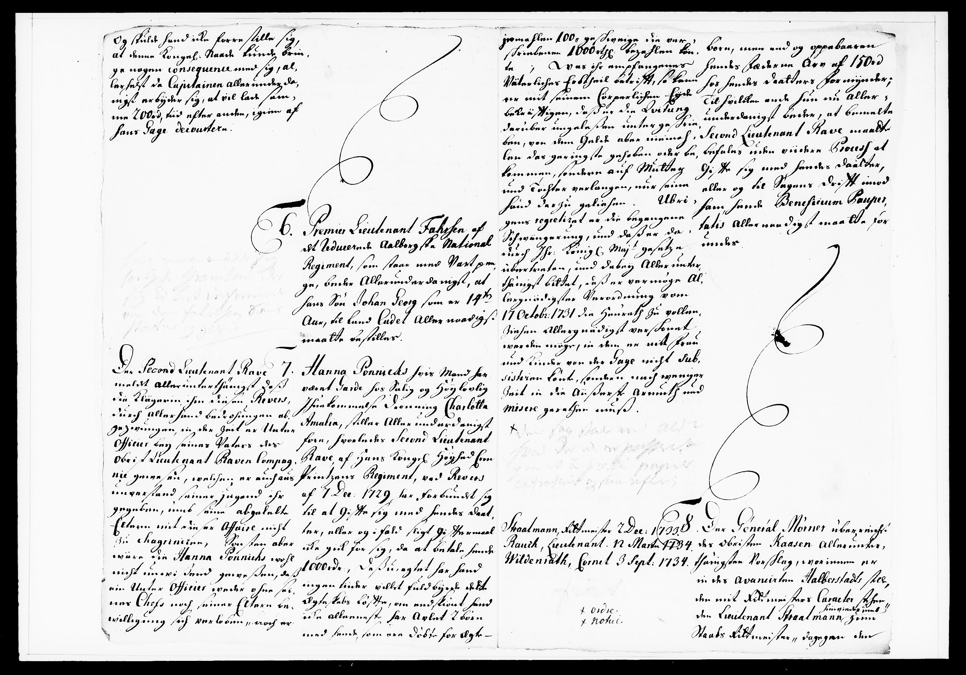 Krigskollegiet, Krigskancelliet, DRA/A-0006/-/1122-1129: Refererede sager, 1735, p. 17