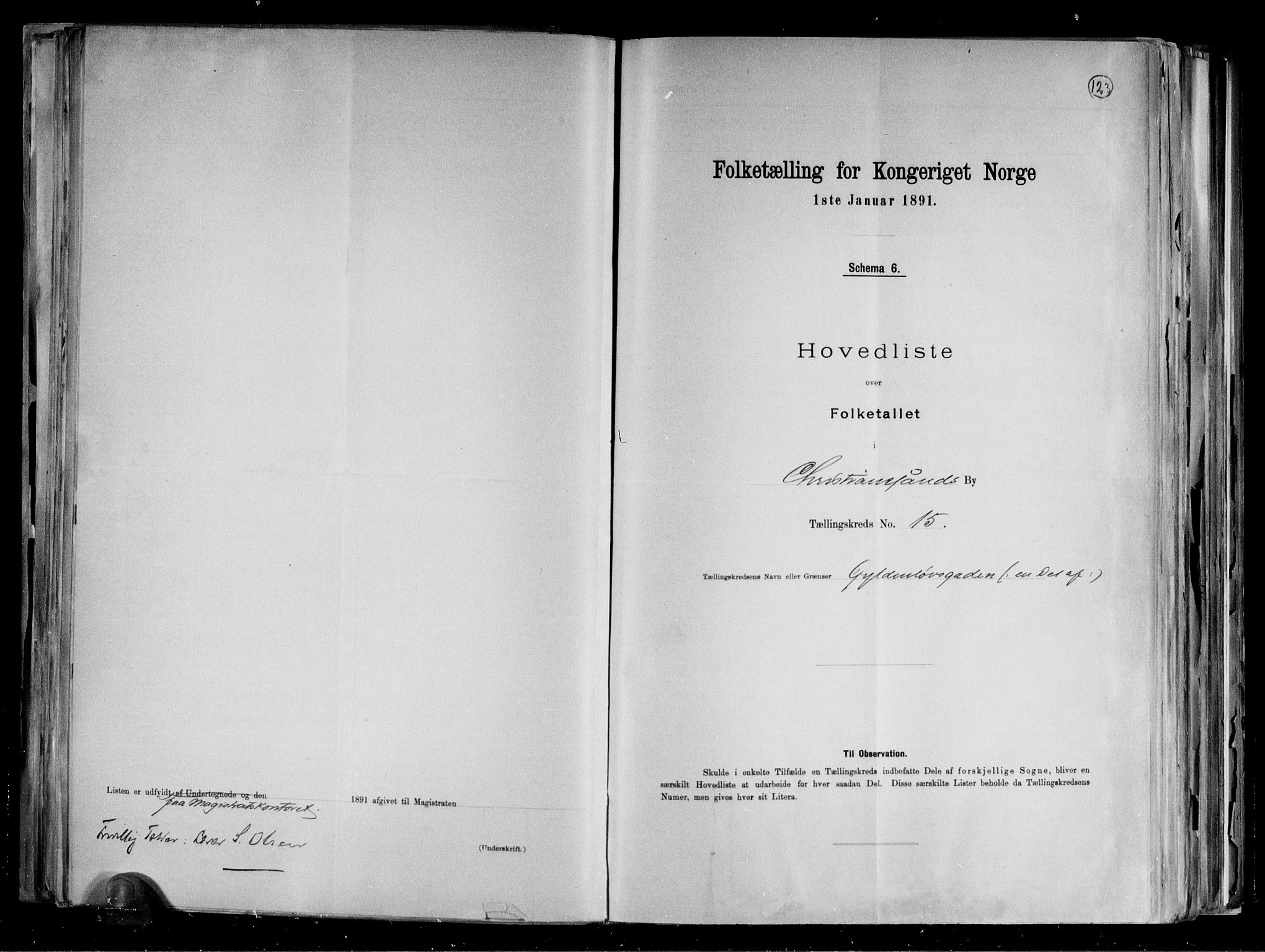 RA, 1891 census for 1001 Kristiansand, 1891, p. 33