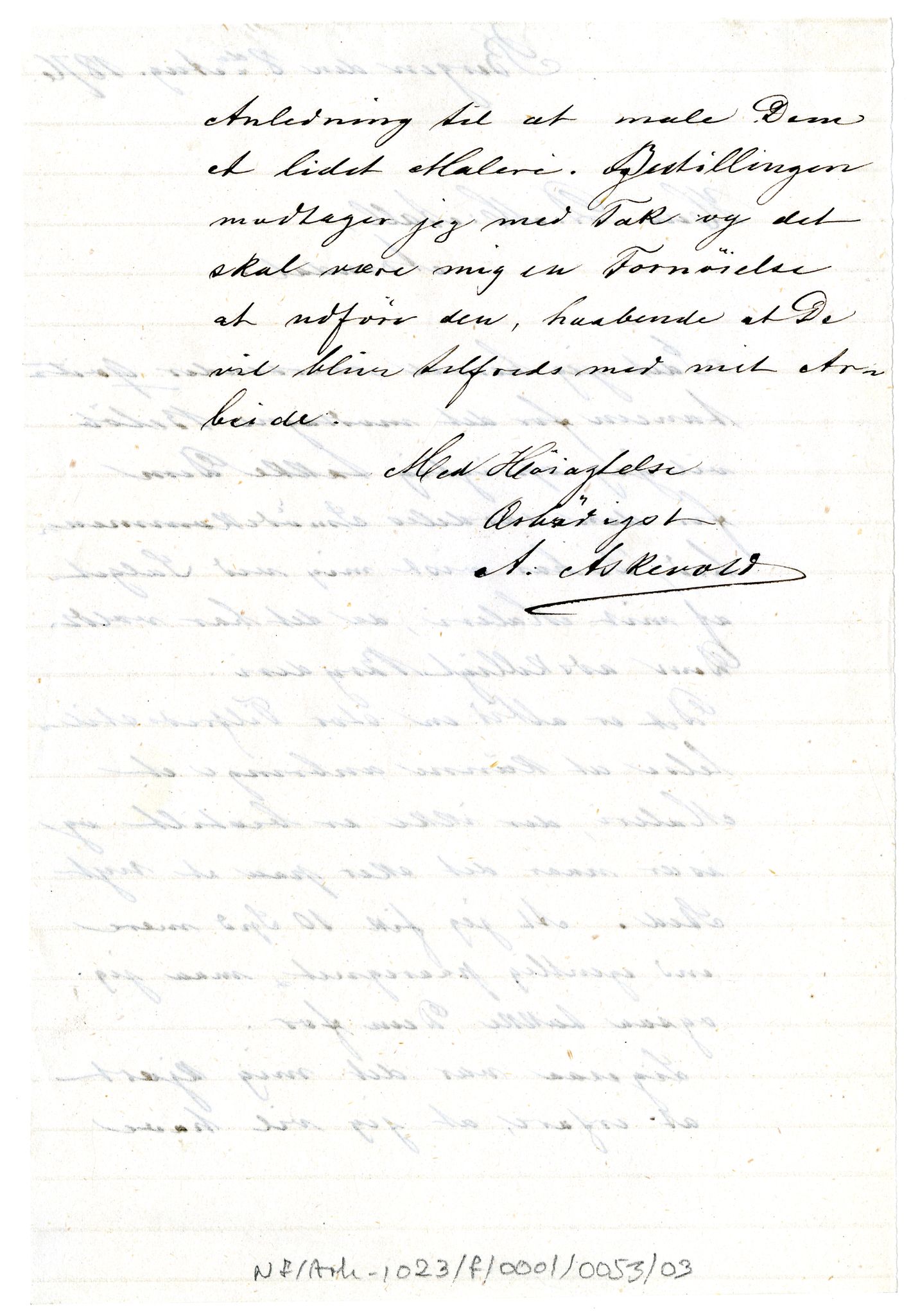 Diderik Maria Aalls brevsamling, NF/Ark-1023/F/L0001: D.M. Aalls brevsamling. A - B, 1738-1889, p. 596