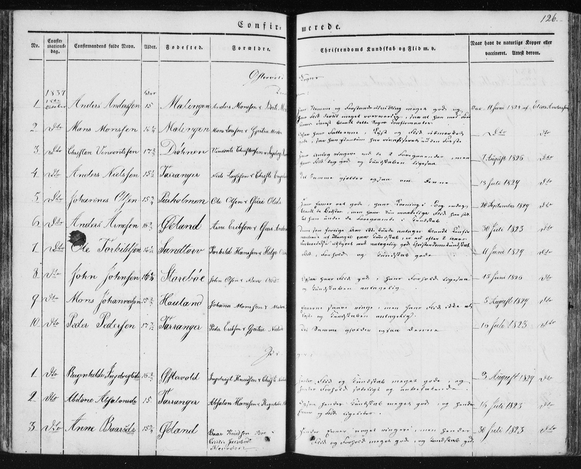 Sund sokneprestembete, AV/SAB-A-99930: Parish register (official) no. A 13, 1835-1849, p. 126