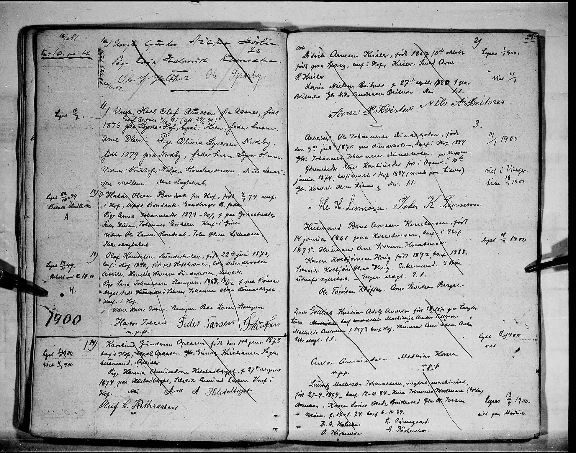 Hof prestekontor, AV/SAH-PREST-038/I/Ie: Banns register no. II 1A, 1891-1910, p. 23