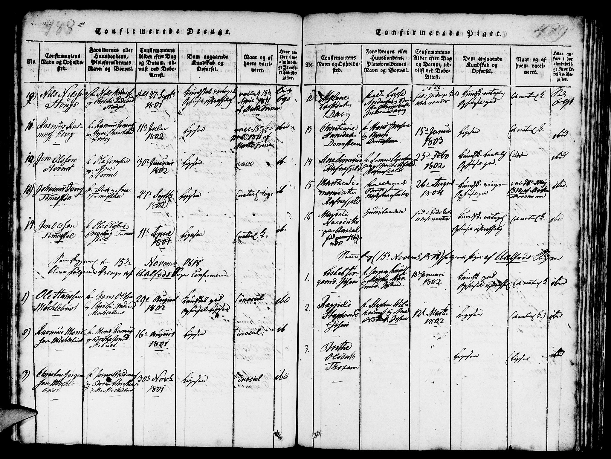 Davik sokneprestembete, AV/SAB-A-79701/H/Haa/Haaa/L0003: Parish register (official) no. A 3, 1816-1830, p. 488-489