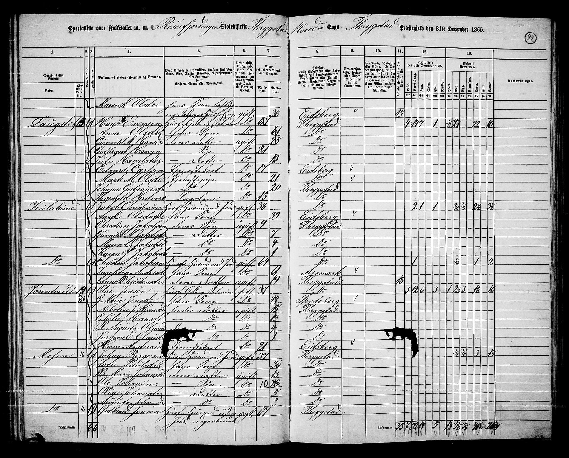 RA, 1865 census for Trøgstad, 1865, p. 71