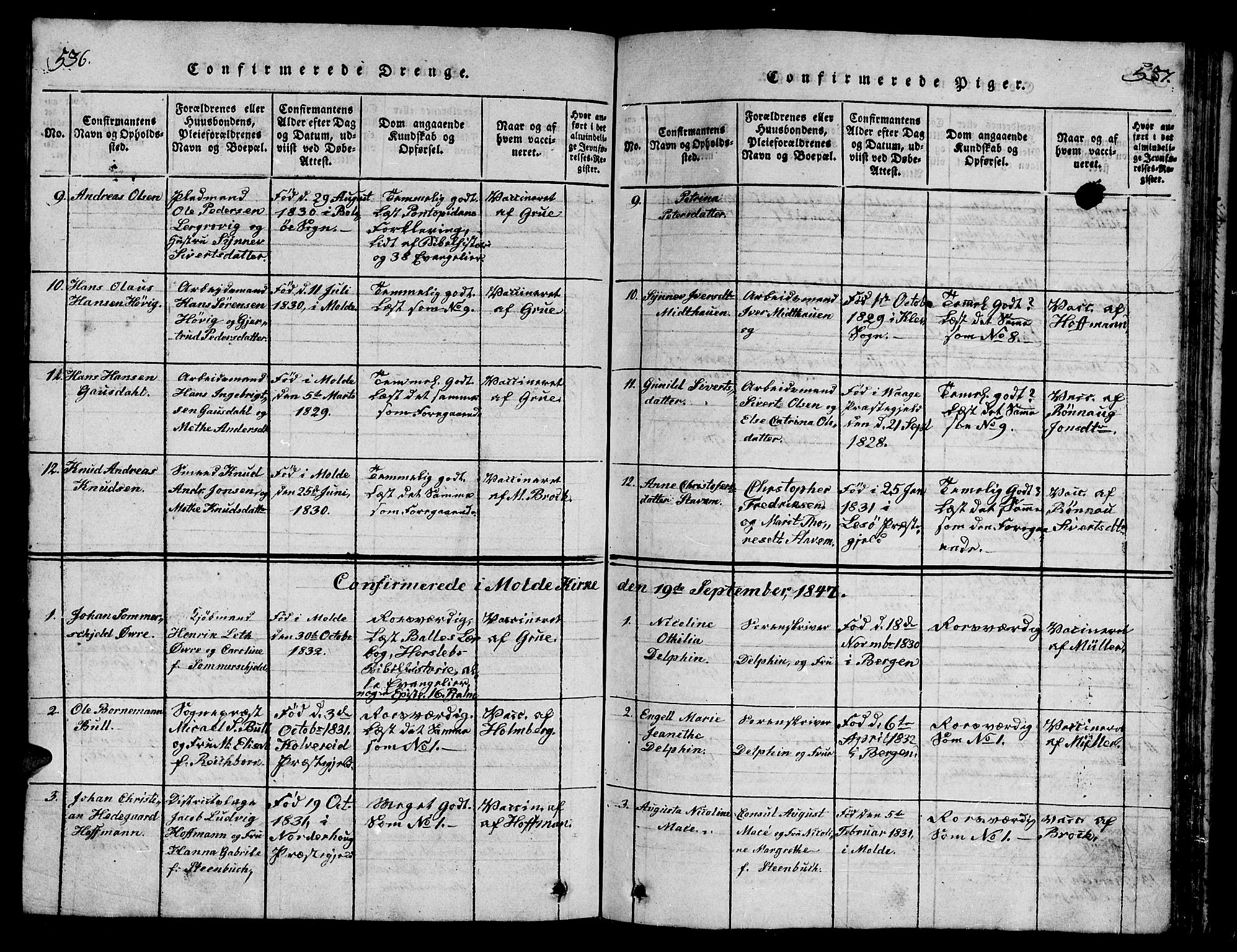 Ministerialprotokoller, klokkerbøker og fødselsregistre - Møre og Romsdal, AV/SAT-A-1454/558/L0700: Parish register (copy) no. 558C01, 1818-1868, p. 536-537