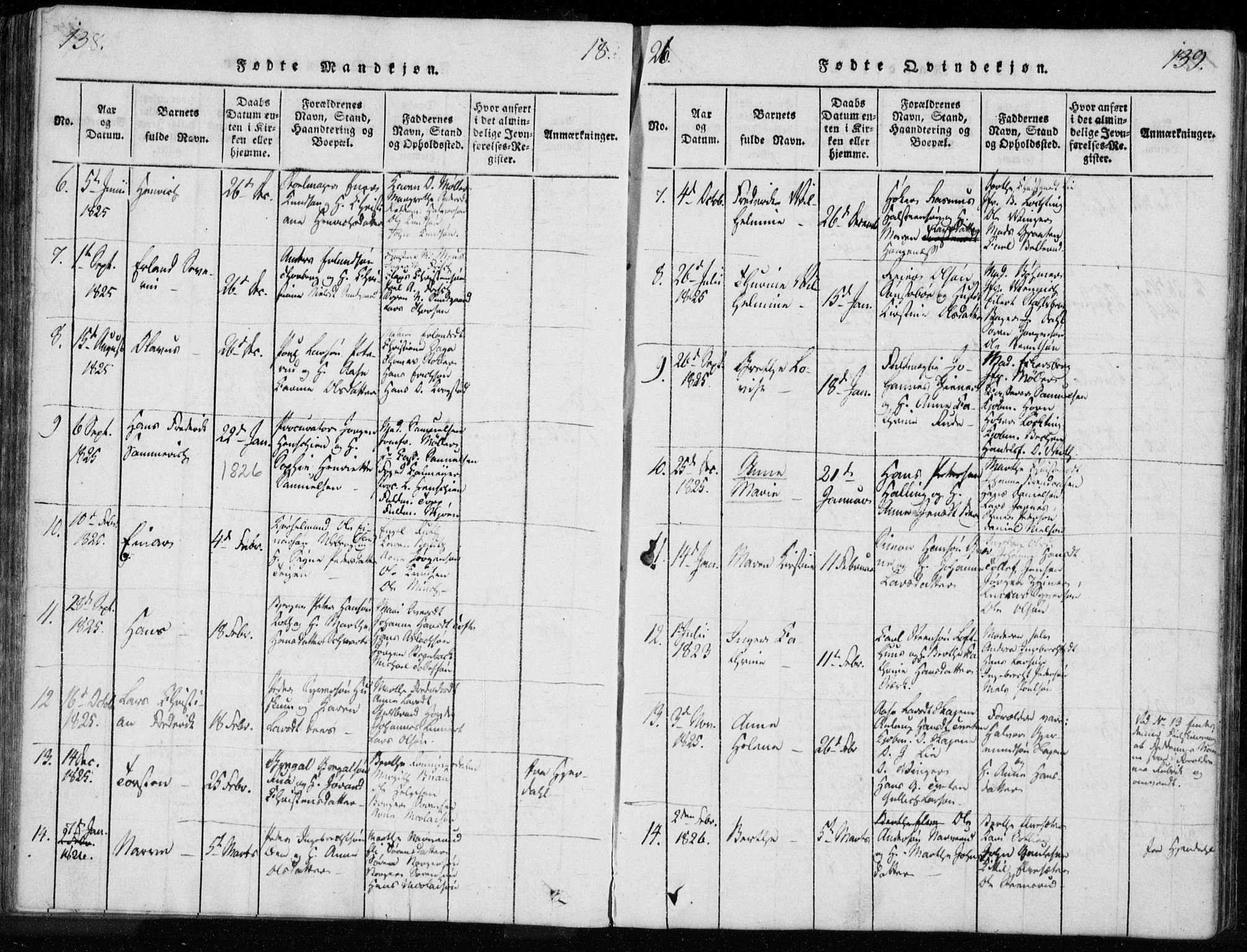 Kongsberg kirkebøker, AV/SAKO-A-22/F/Fa/L0008: Parish register (official) no. I 8, 1816-1839, p. 138-139