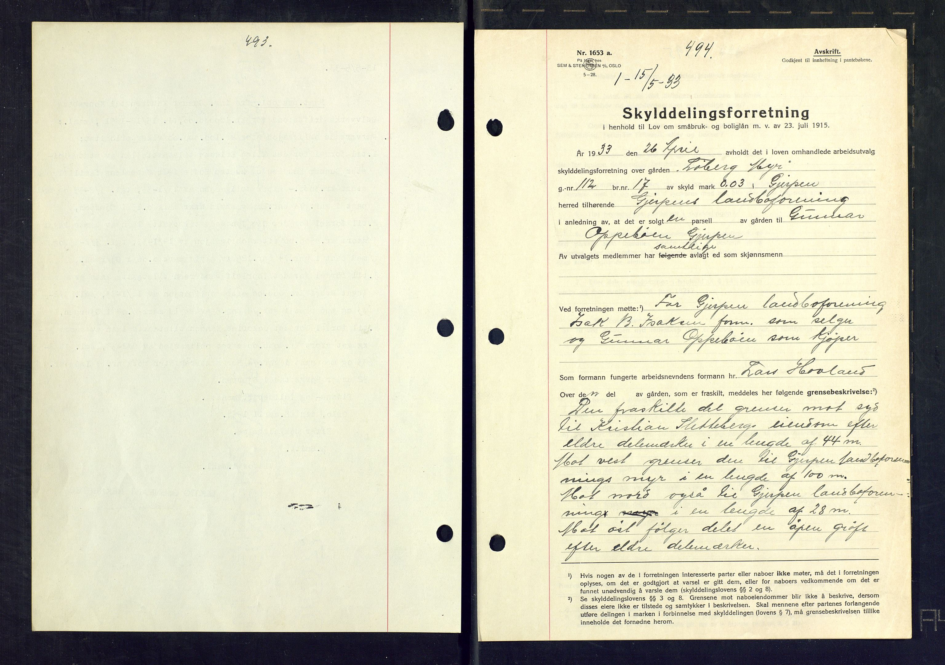Gjerpen sorenskriveri, SAKO/A-216/G/Ga/Gaa/L0059: Mortgage book no. I 59-60 og 62, 1932-1934, Deed date: 15.05.1933