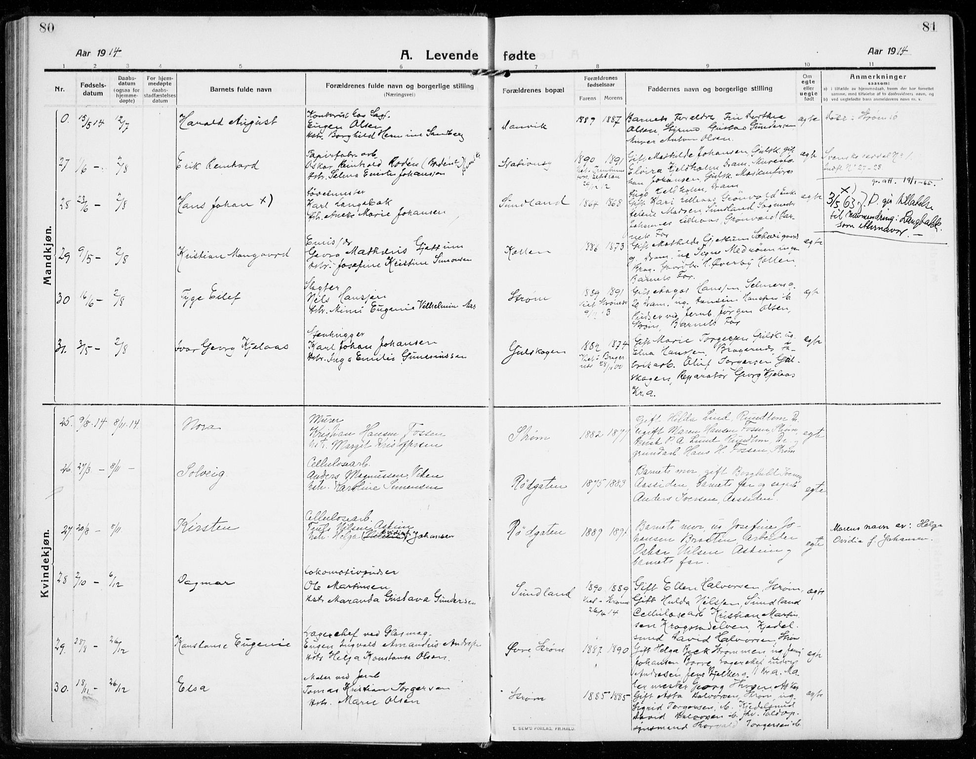 Strømsgodset kirkebøker, AV/SAKO-A-324/F/Fa/L0002: Parish register (official) no. 2, 1910-1920, p. 80-81