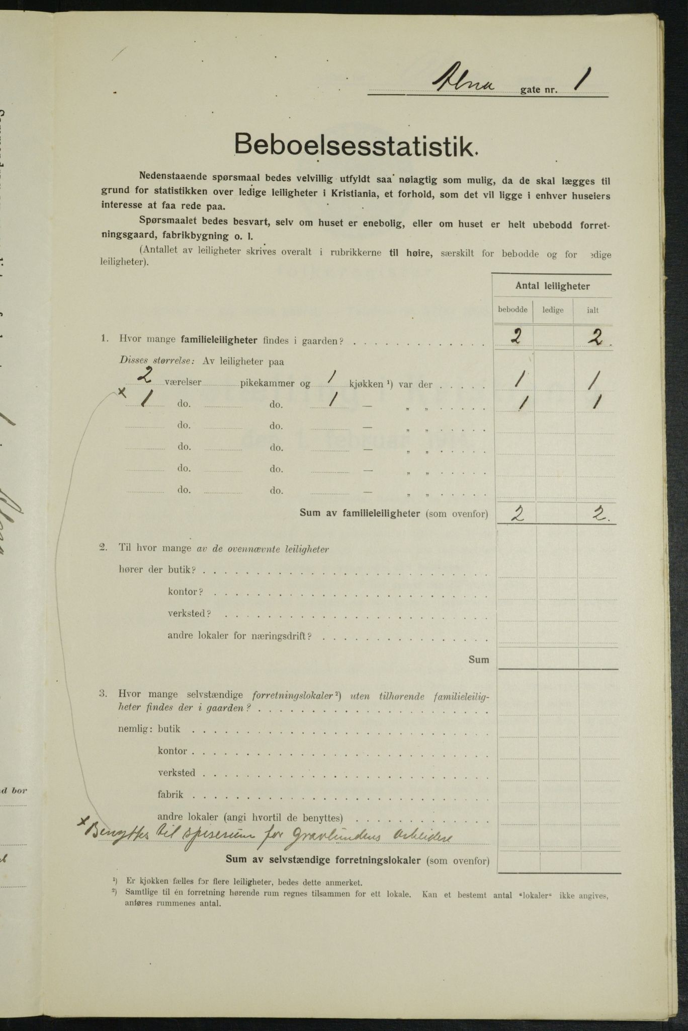 OBA, Municipal Census 1914 for Kristiania, 1914, p. 1175