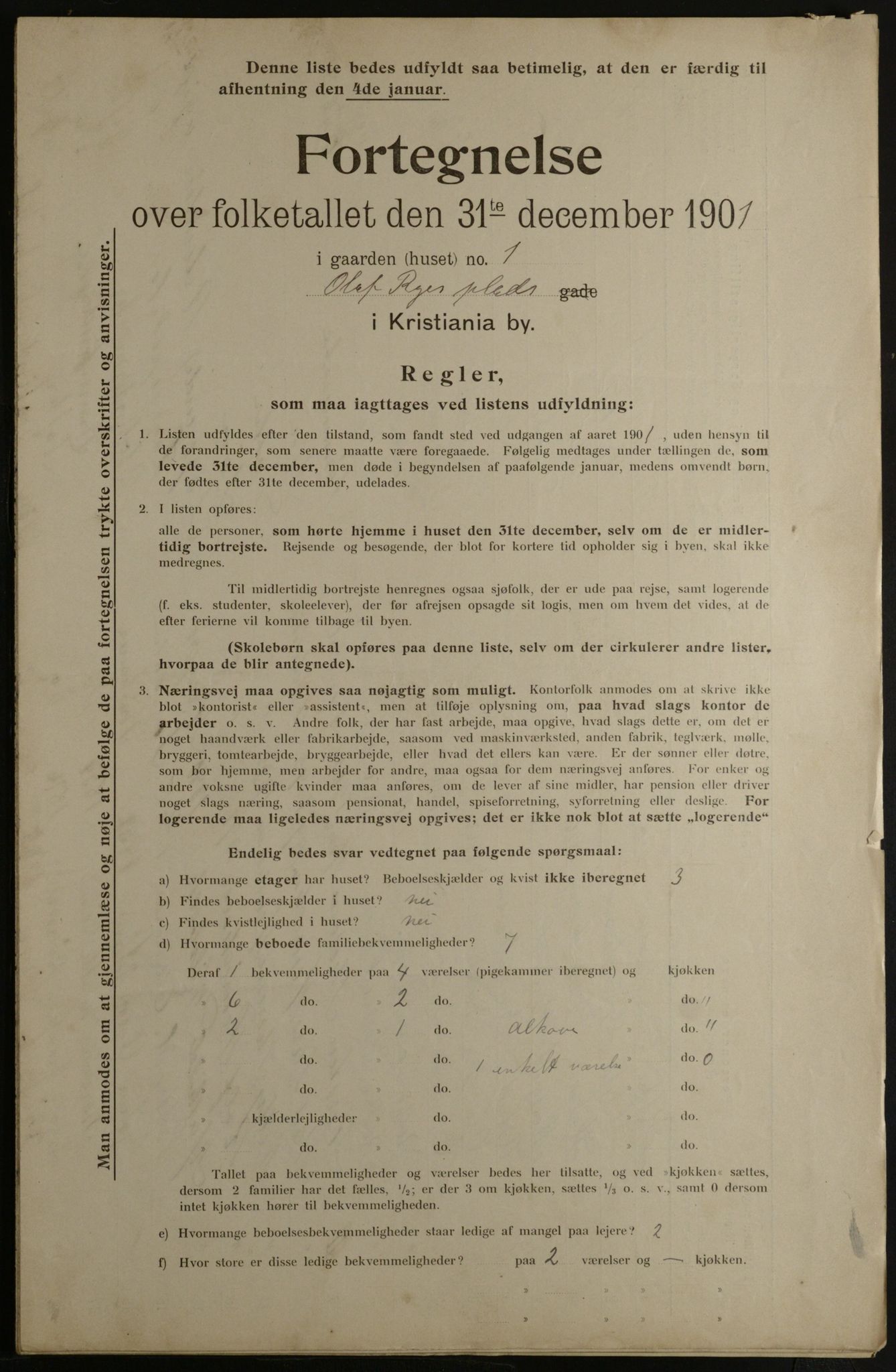 OBA, Municipal Census 1901 for Kristiania, 1901, p. 11497