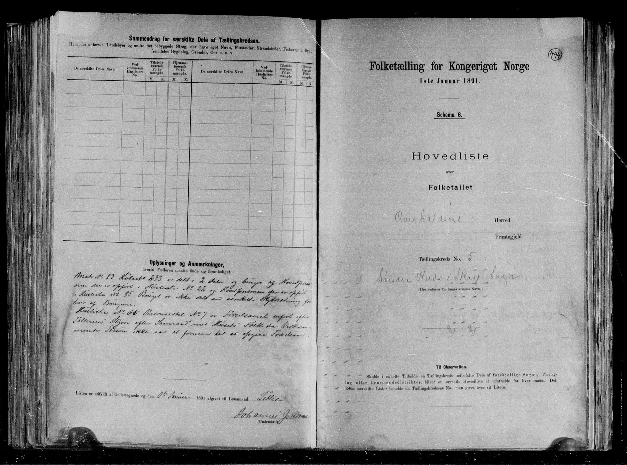 RA, 1891 census for 1744 Overhalla, 1891, p. 13