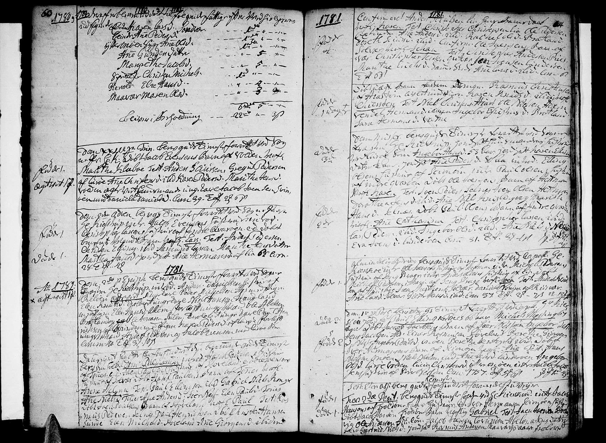 Ministerialprotokoller, klokkerbøker og fødselsregistre - Nordland, SAT/A-1459/839/L0563: Parish register (official) no. 839A01 /1, 1767-1824, p. 63-64