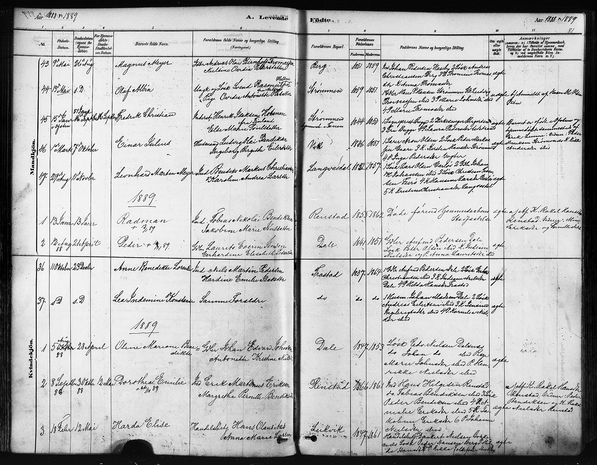 Kvæfjord sokneprestkontor, SATØ/S-1323/G/Ga/Gaa/L0005kirke: Parish register (official) no. 5, 1878-1894, p. 81