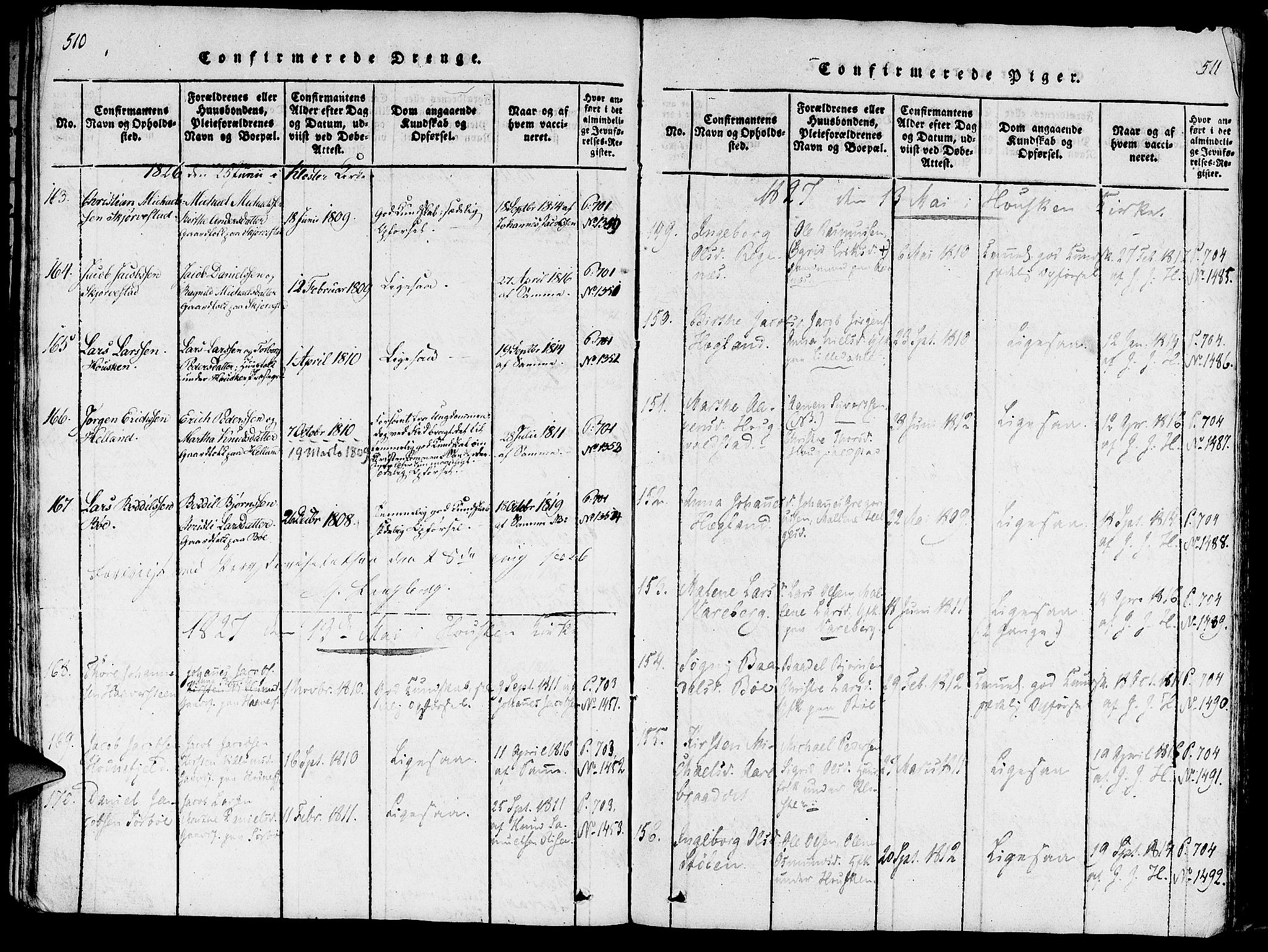 Rennesøy sokneprestkontor, AV/SAST-A -101827/H/Ha/Haa/L0004: Parish register (official) no. A 4, 1816-1837, p. 510-511