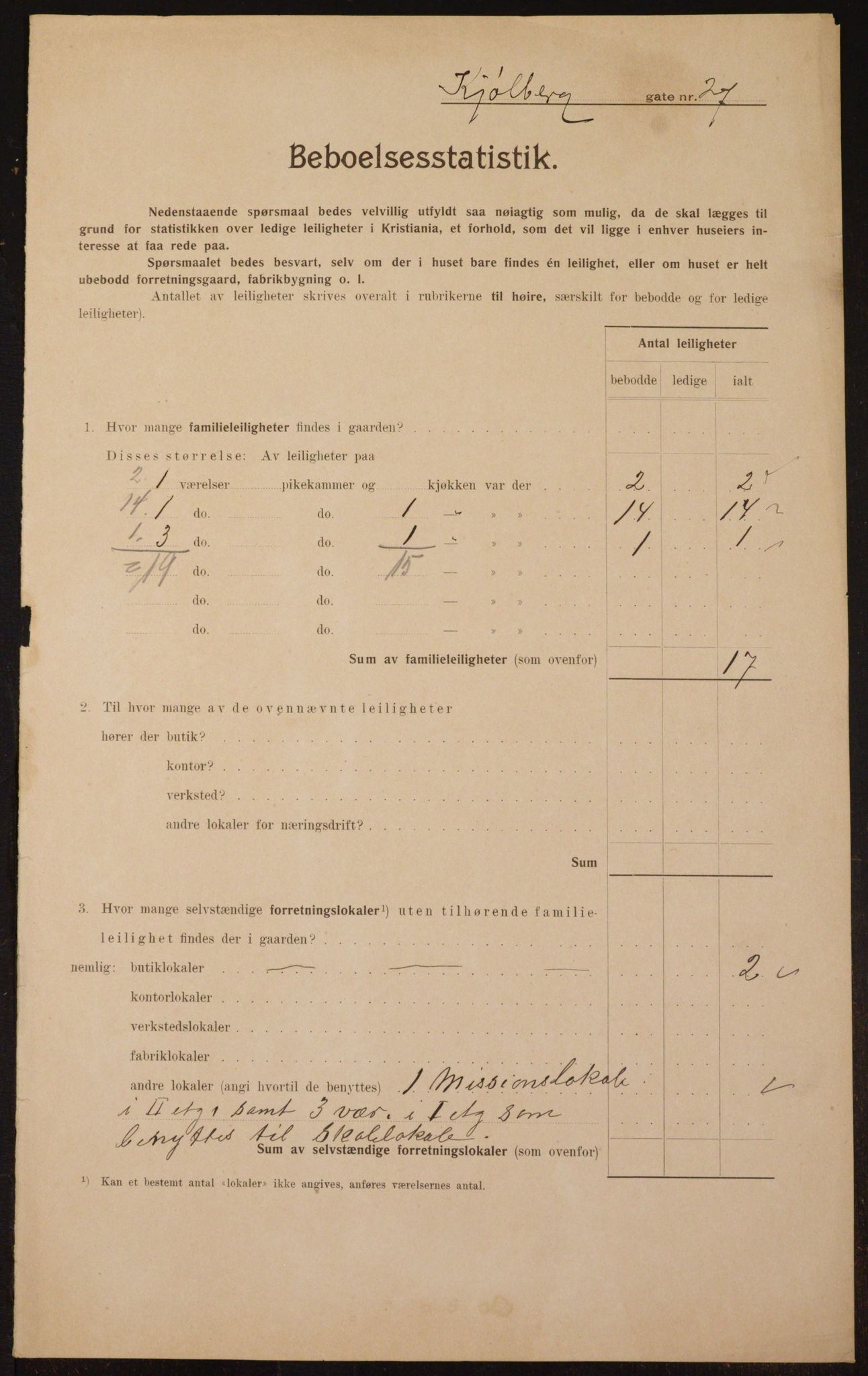 OBA, Municipal Census 1910 for Kristiania, 1910, p. 50388