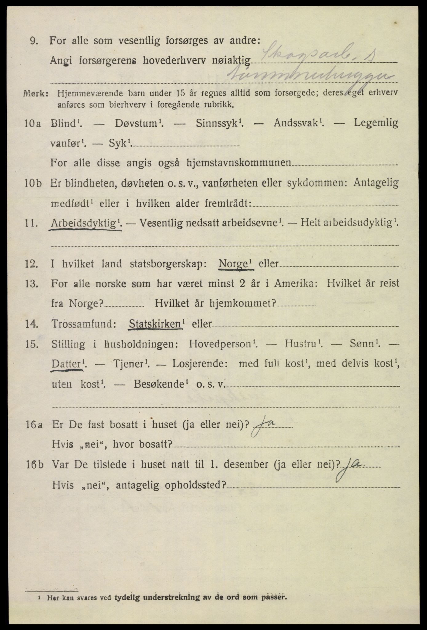 SAK, 1920 census for Åmli, 1920, p. 2330
