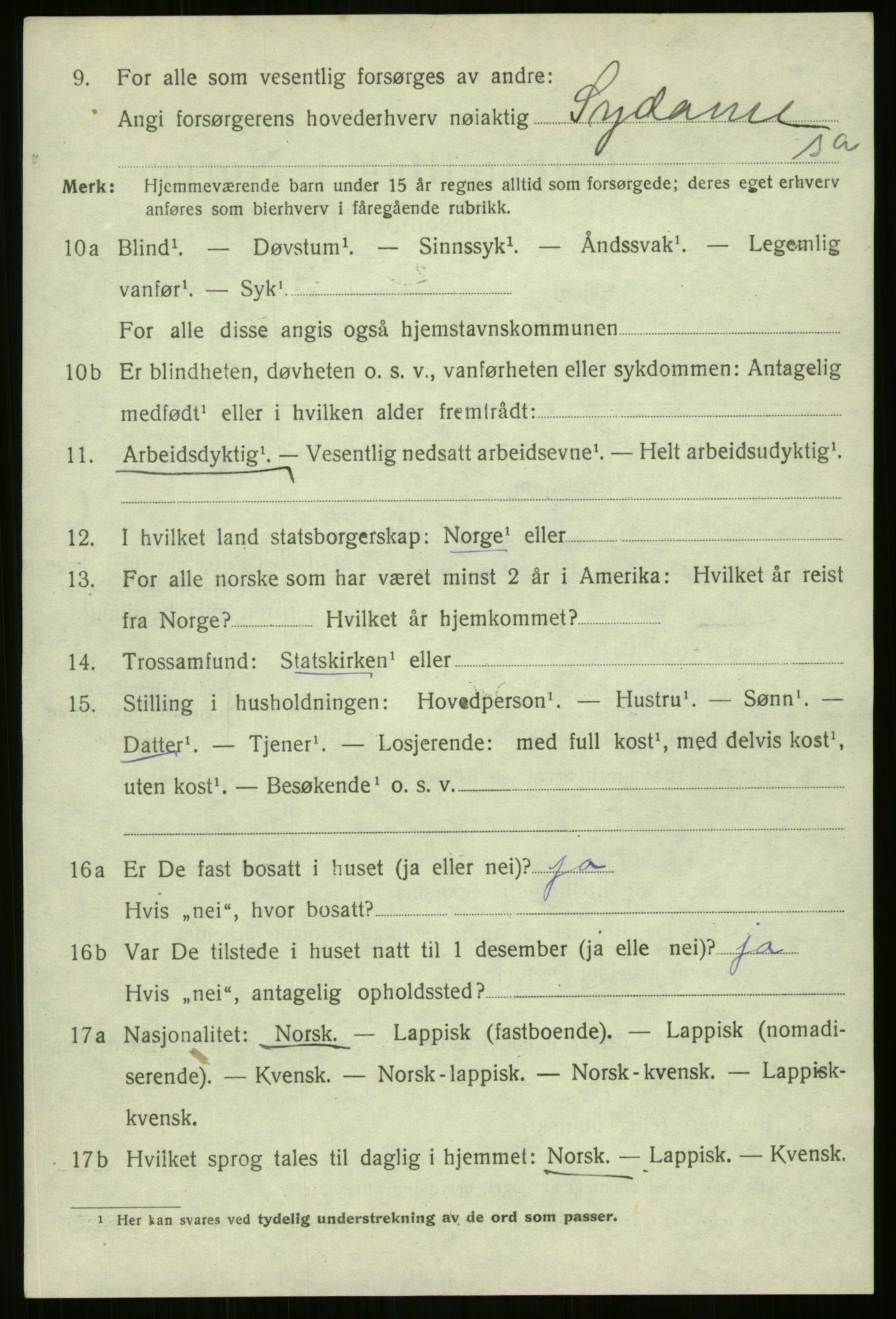 SATØ, 1920 census for Harstad, 1920, p. 2959