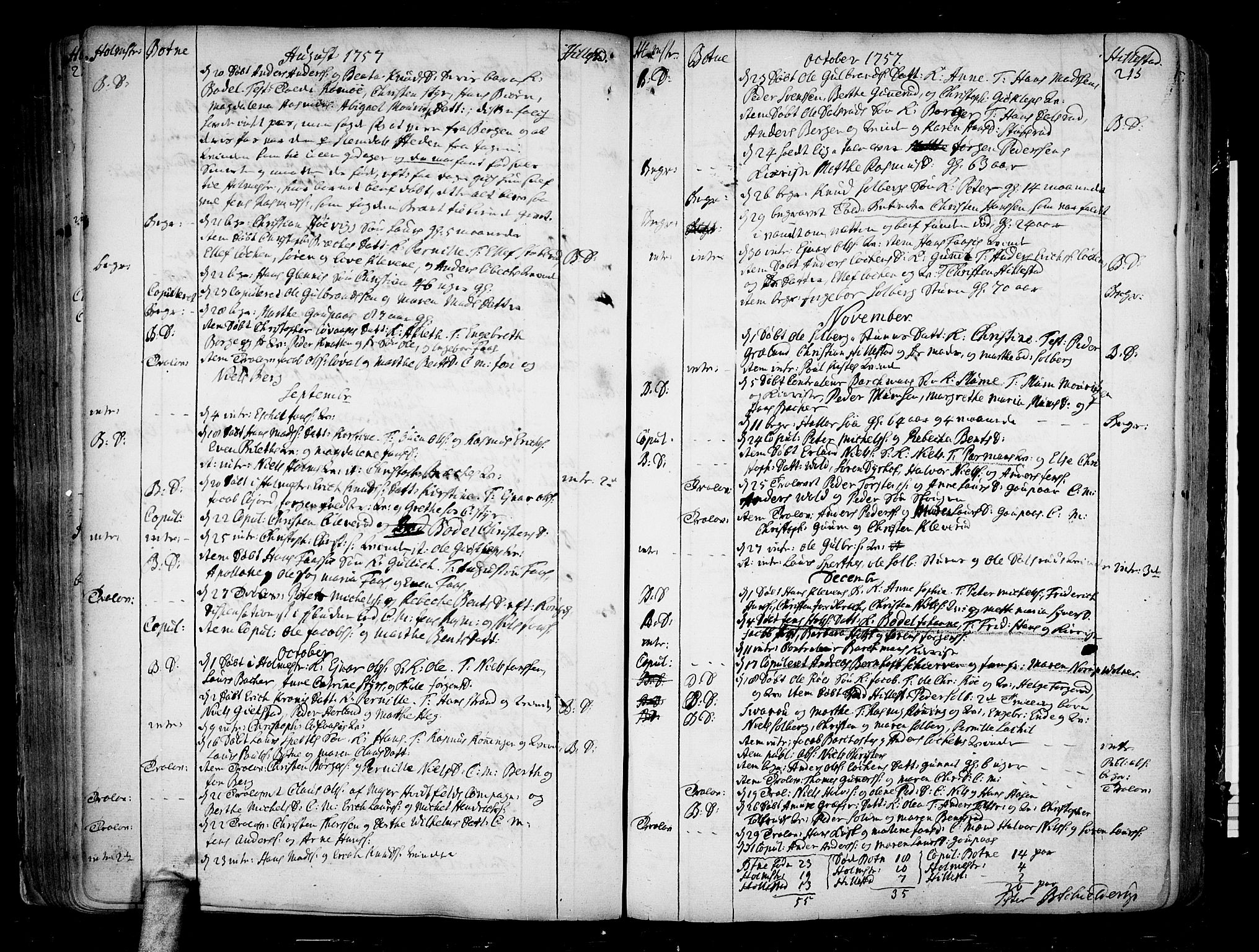 Botne kirkebøker, AV/SAKO-A-340/F/Fa/L0001a: Parish register (official) no. I 1A, 1707-1778, p. 214-215