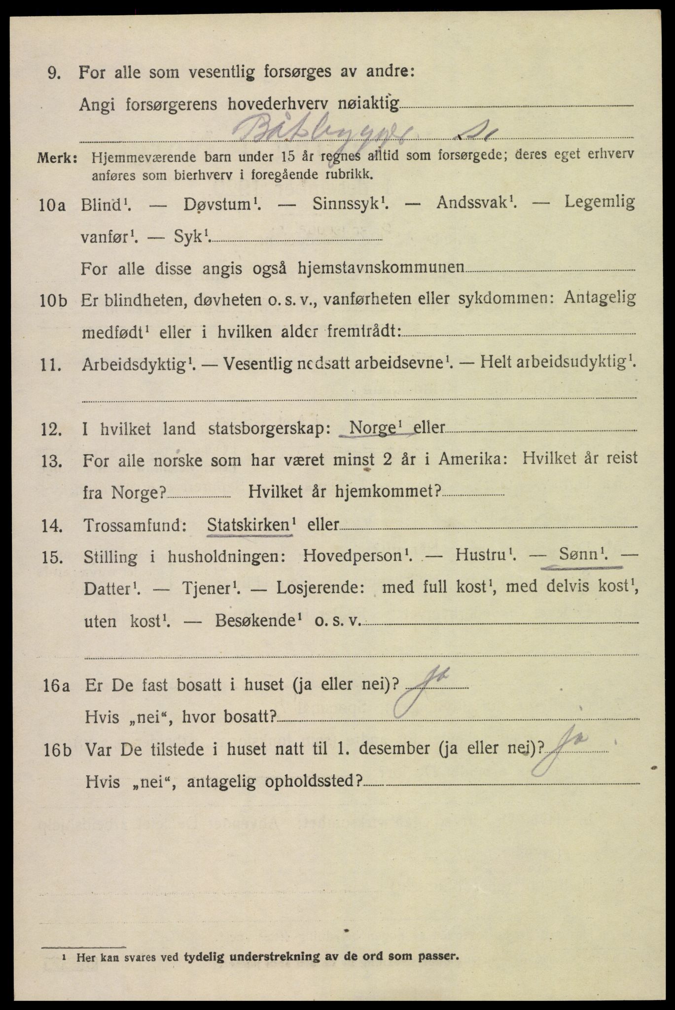 SAK, 1920 census for Øyestad, 1920, p. 6205