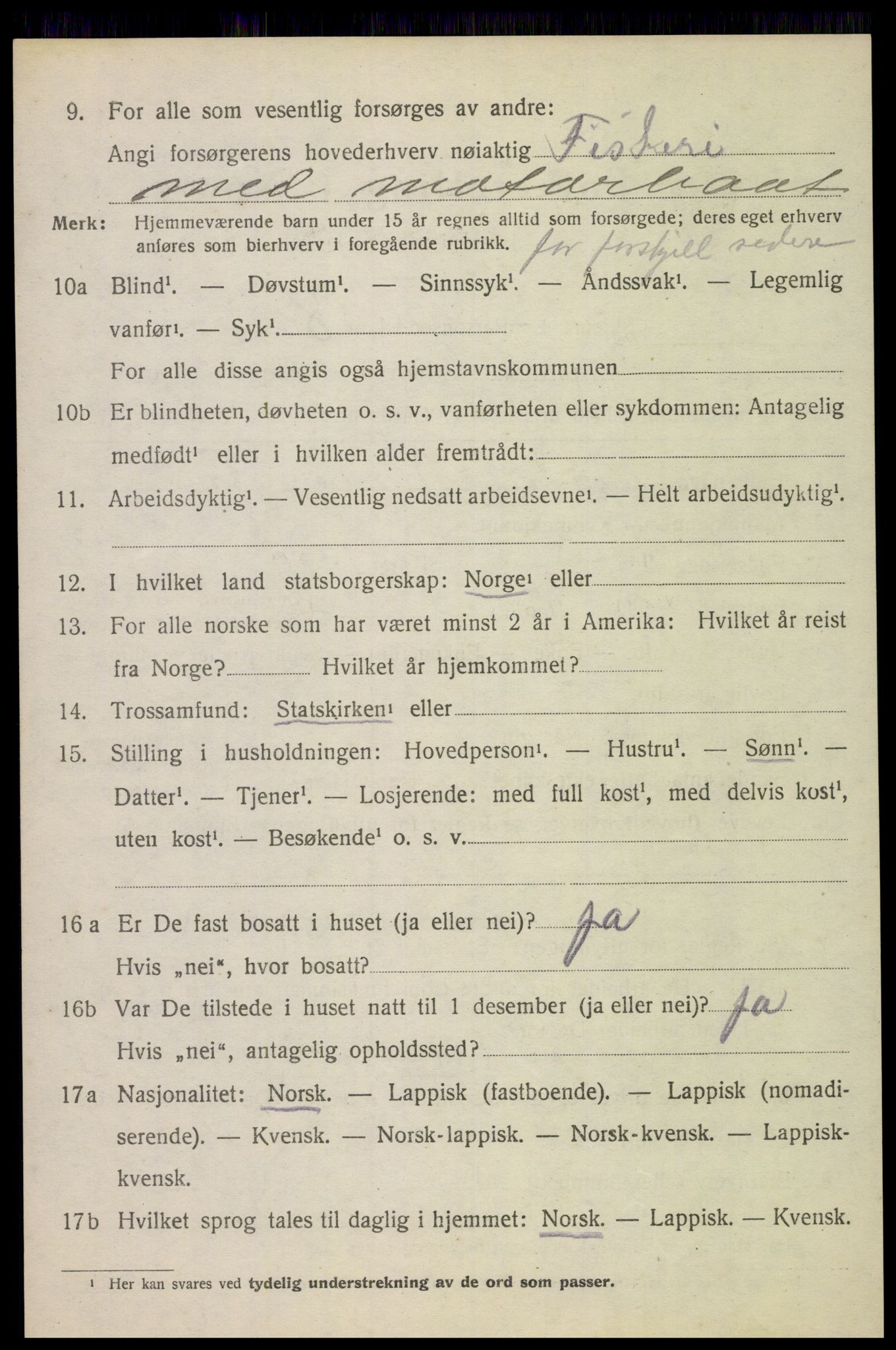 SAT, 1920 census for Hadsel, 1920, p. 5969