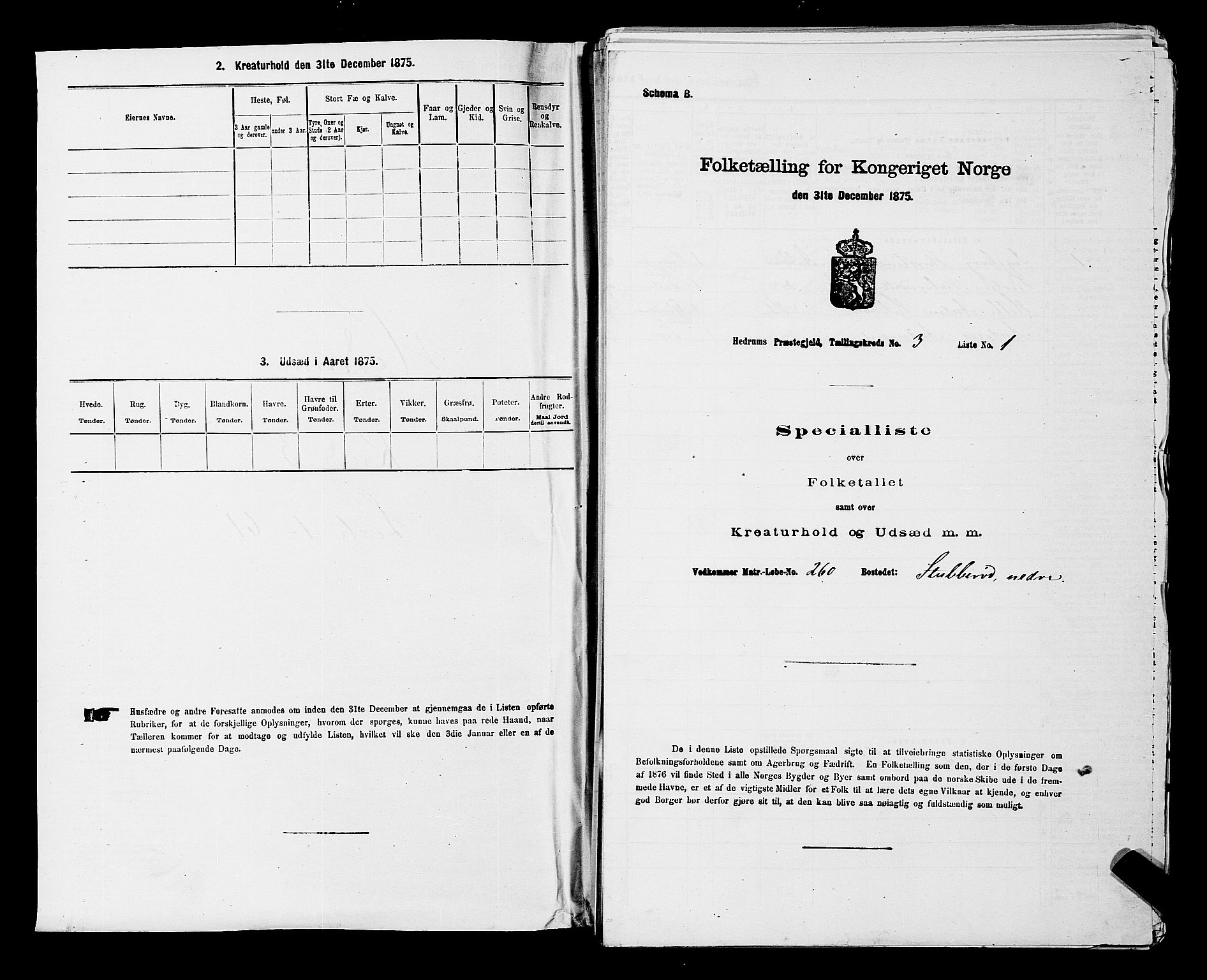 SAKO, 1875 census for 0727P Hedrum, 1875, p. 215