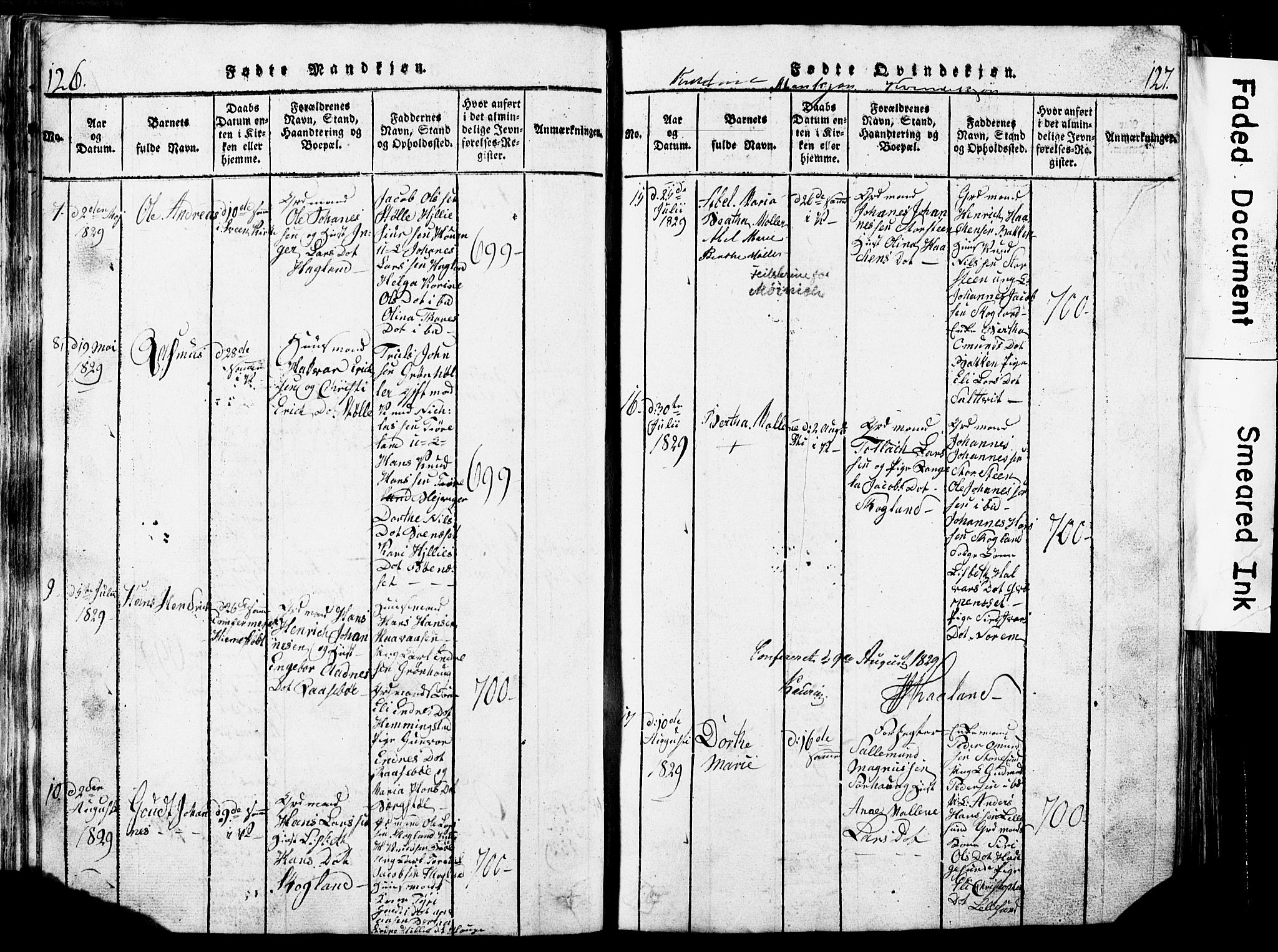 Torvastad sokneprestkontor, AV/SAST-A -101857/H/Ha/Hab/L0002: Parish register (copy) no. B 2, 1817-1834, p. 126-127