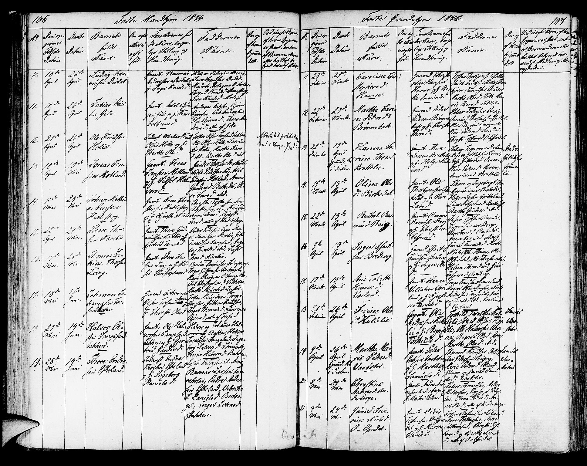 Strand sokneprestkontor, AV/SAST-A-101828/H/Ha/Haa/L0005: Parish register (official) no. A 5, 1833-1854, p. 106-107