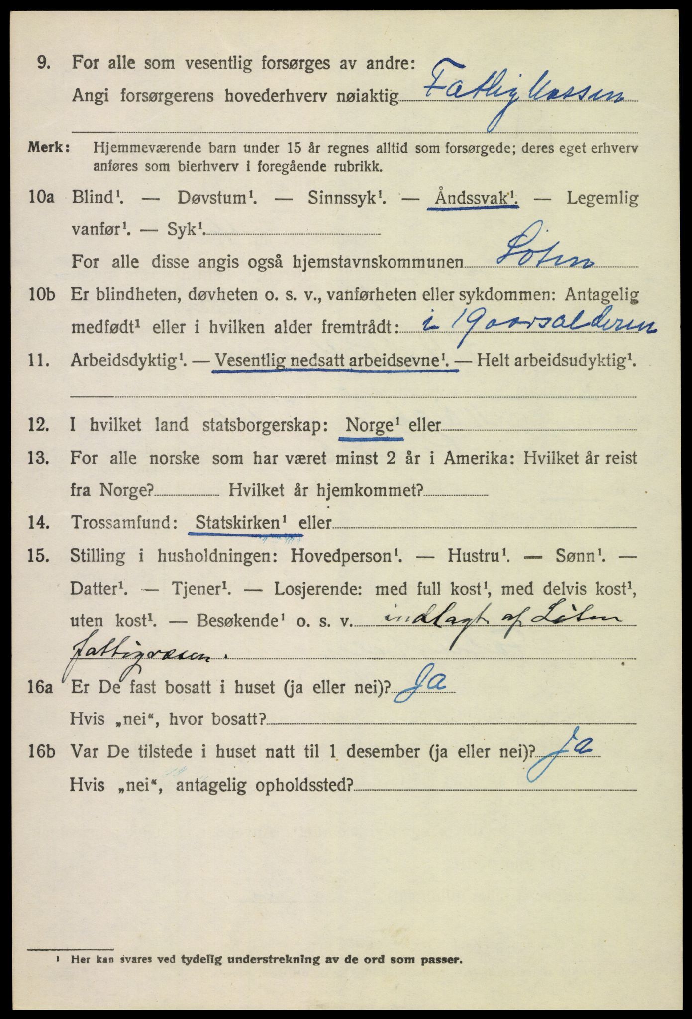 SAH, 1920 census for Løten, 1920, p. 4962