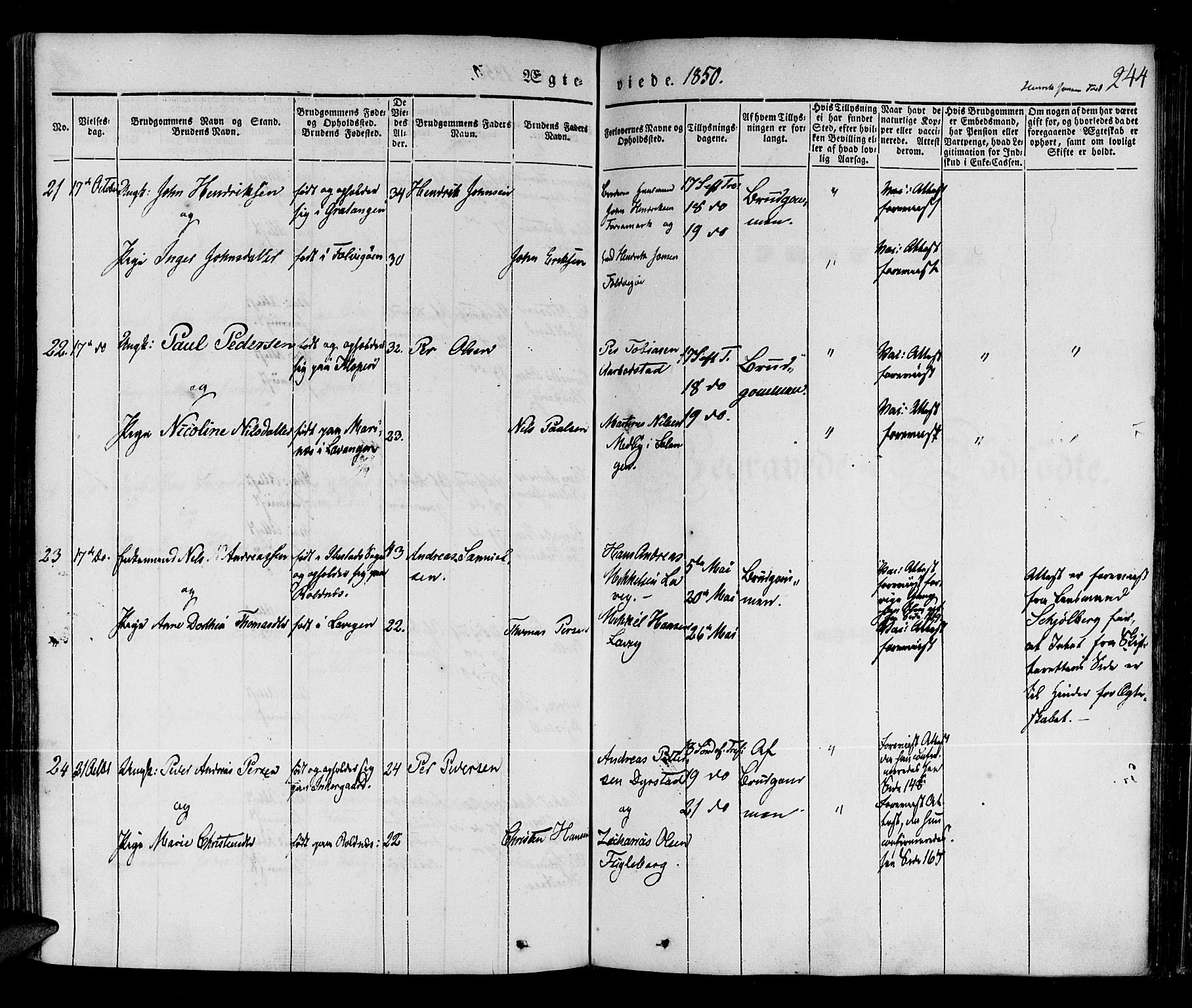 Ibestad sokneprestembete, SATØ/S-0077/H/Ha/Haa/L0006kirke: Parish register (official) no. 6, 1837-1850, p. 244