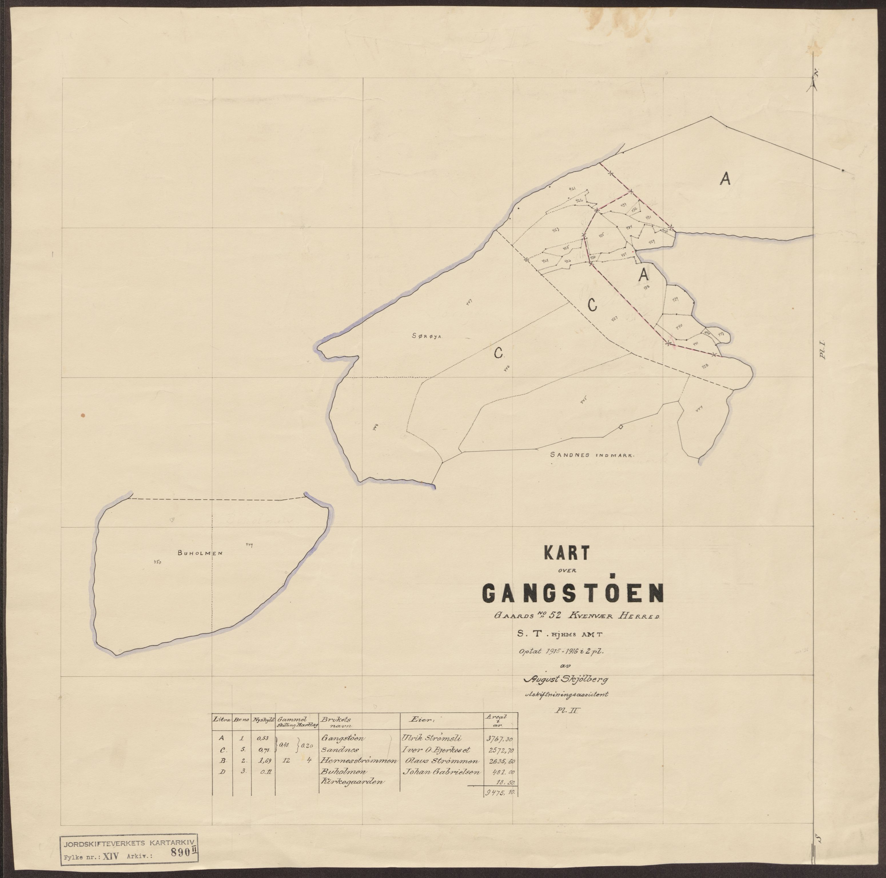 Jordskifteverkets kartarkiv, AV/RA-S-3929/T, 1859-1988, p. 1414