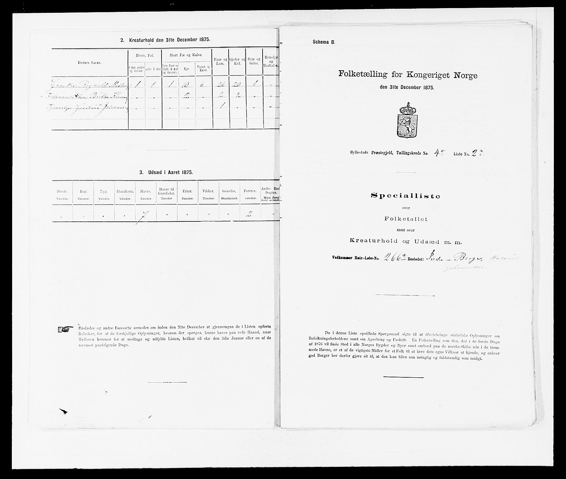 SAB, 1875 census for 1413P Hyllestad, 1875, p. 336