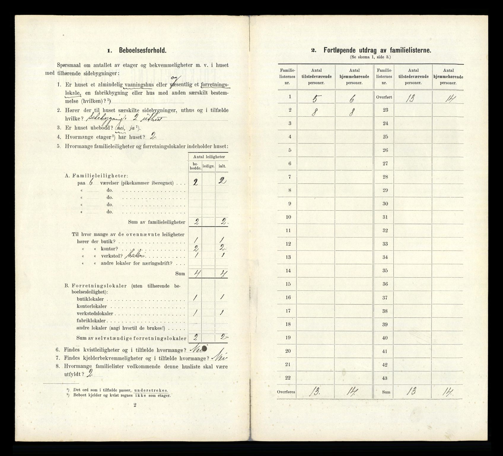 RA, 1910 census for Namsos, 1910, p. 1023