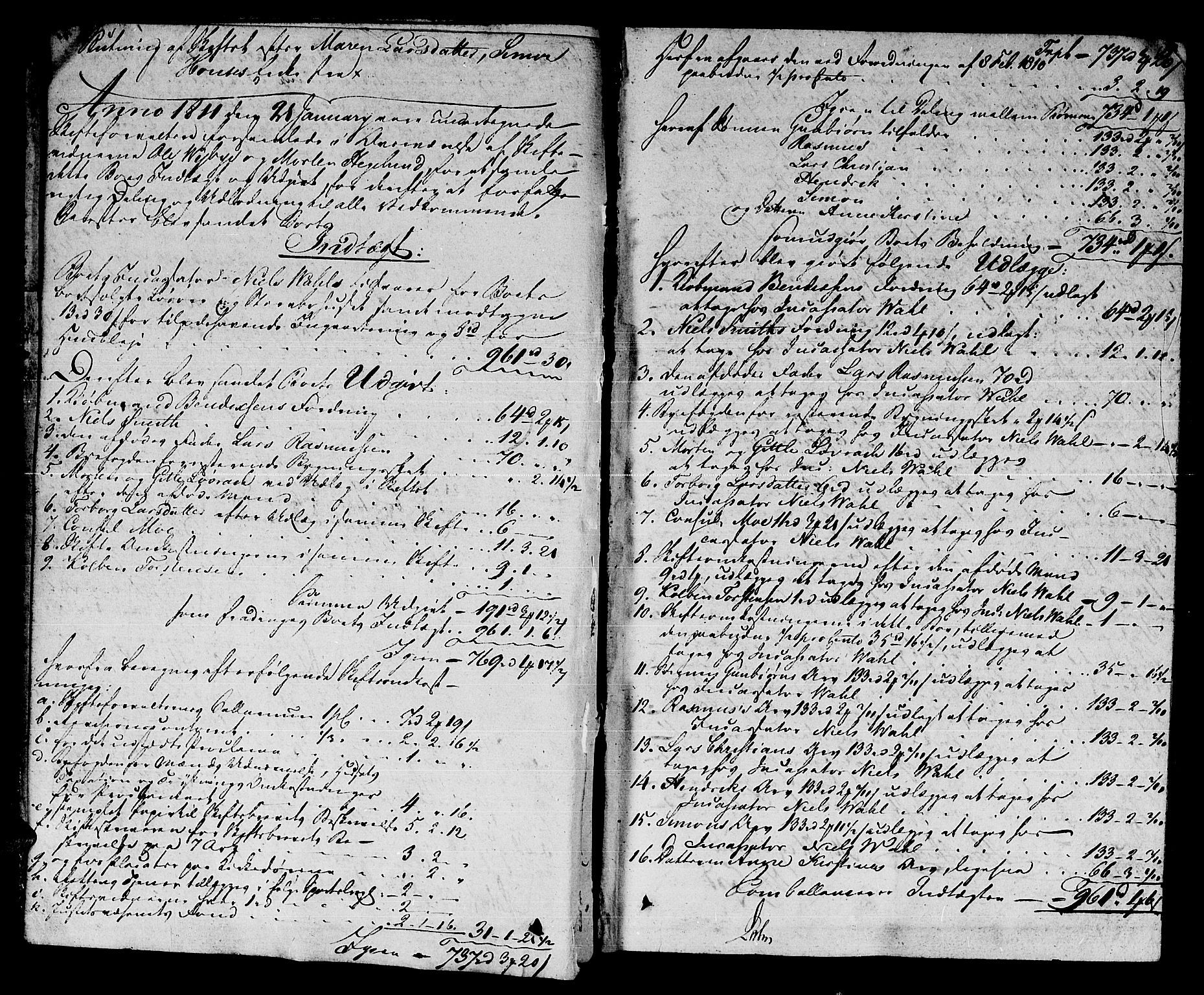 Kristiansand byrett, AV/SAK-1223-0001/H/Hc/L0018: Skifteprotokoll nr. 14, med register, 1810-1817, p. 7b-8a