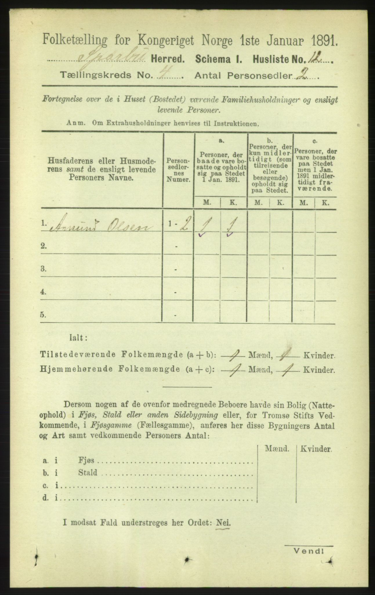 RA, 1891 census for 1731 Sparbu, 1891, p. 1333