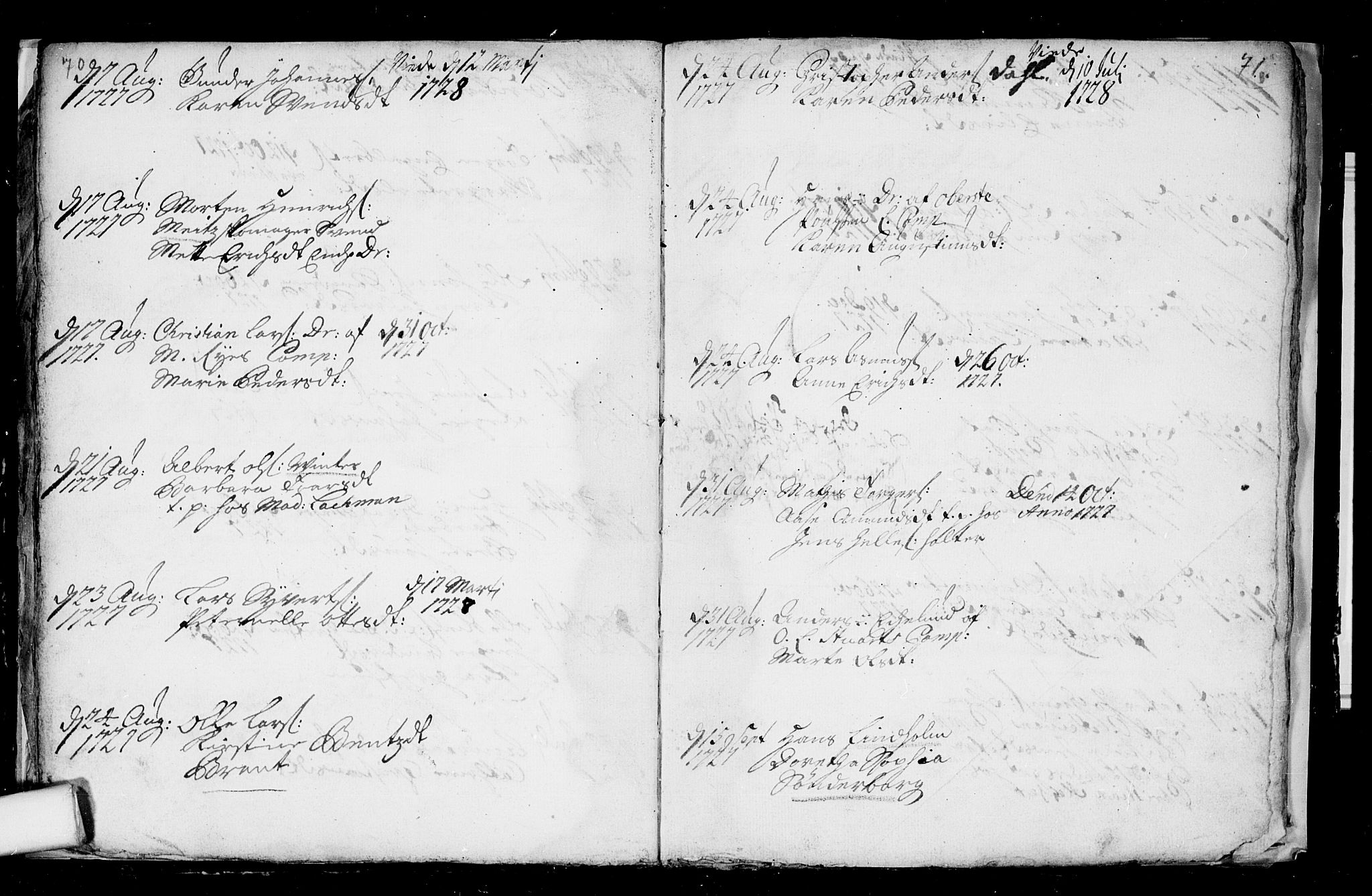 Aker prestekontor kirkebøker, SAO/A-10861/F/L0003: Parish register (official) no. 3, 1723-1731, p. 70-71