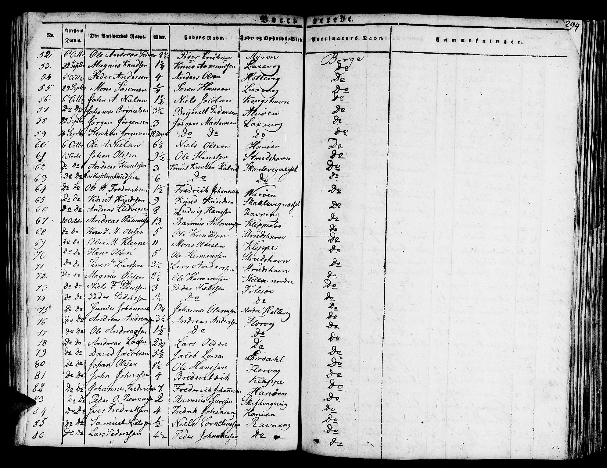 Askøy Sokneprestembete, SAB/A-74101/H/Ha/Haa/Haaa/L0004: Parish register (official) no. A 4, 1825-1845, p. 294