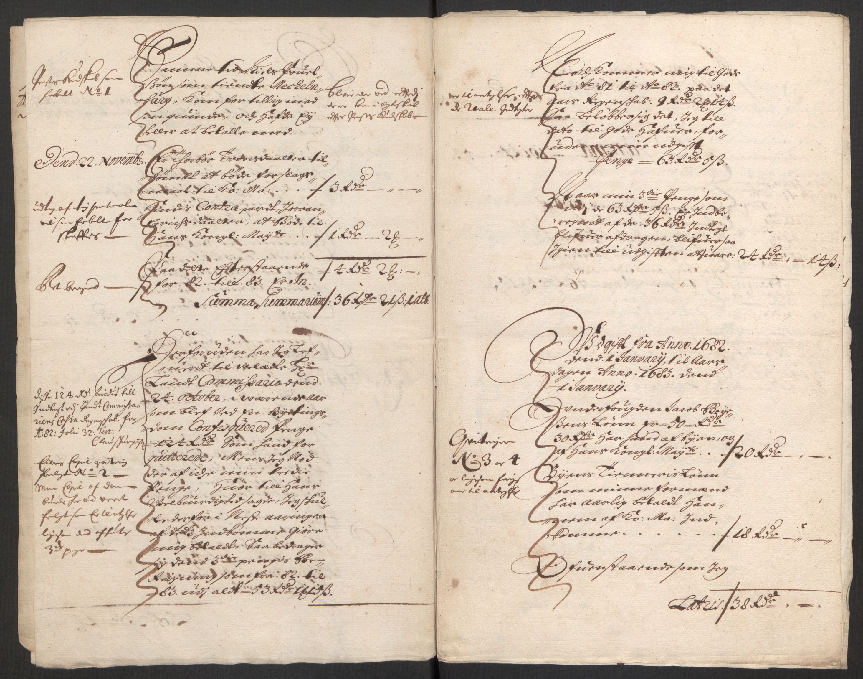 Rentekammeret inntil 1814, Reviderte regnskaper, Byregnskaper, AV/RA-EA-4066/R/Rm/L0285: [M18] Sikt og sakefall, 1681-1718, p. 18