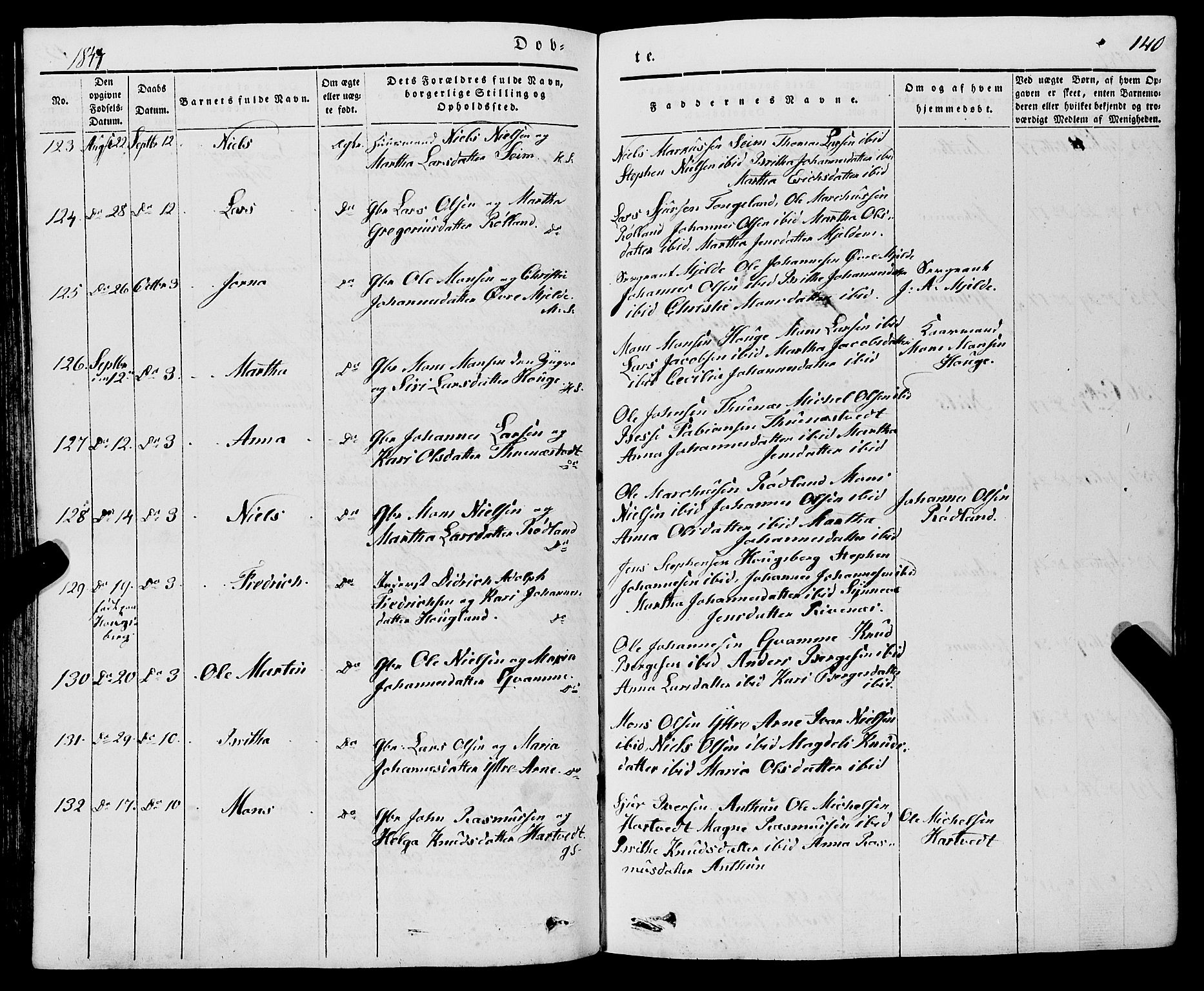 Haus sokneprestembete, AV/SAB-A-75601/H/Haa: Parish register (official) no. A 15, 1838-1847, p. 140