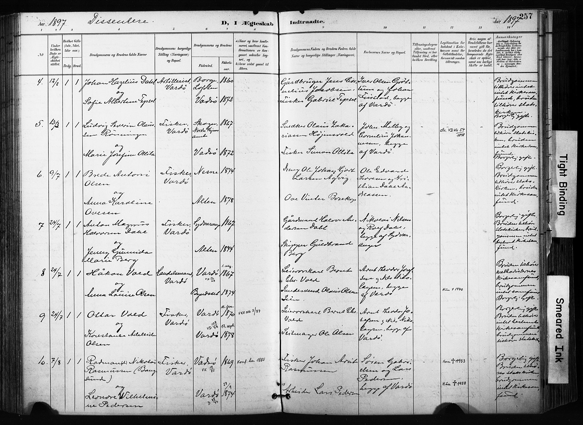 Vardø sokneprestkontor, AV/SATØ-S-1332/H/Ha/L0010kirke: Parish register (official) no. 10, 1895-1907, p. 257