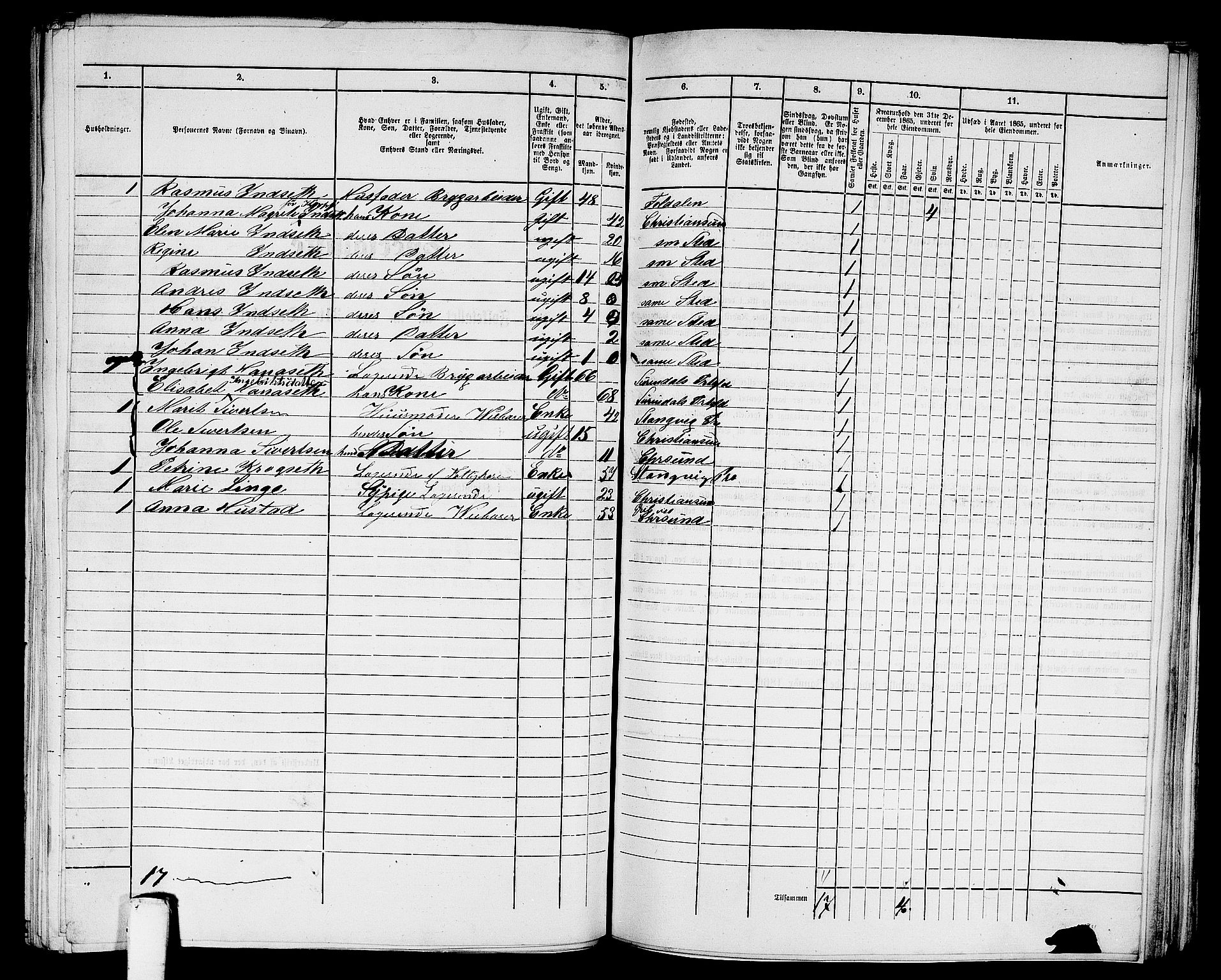 RA, 1865 census for Kristiansund/Kristiansund, 1865, p. 834