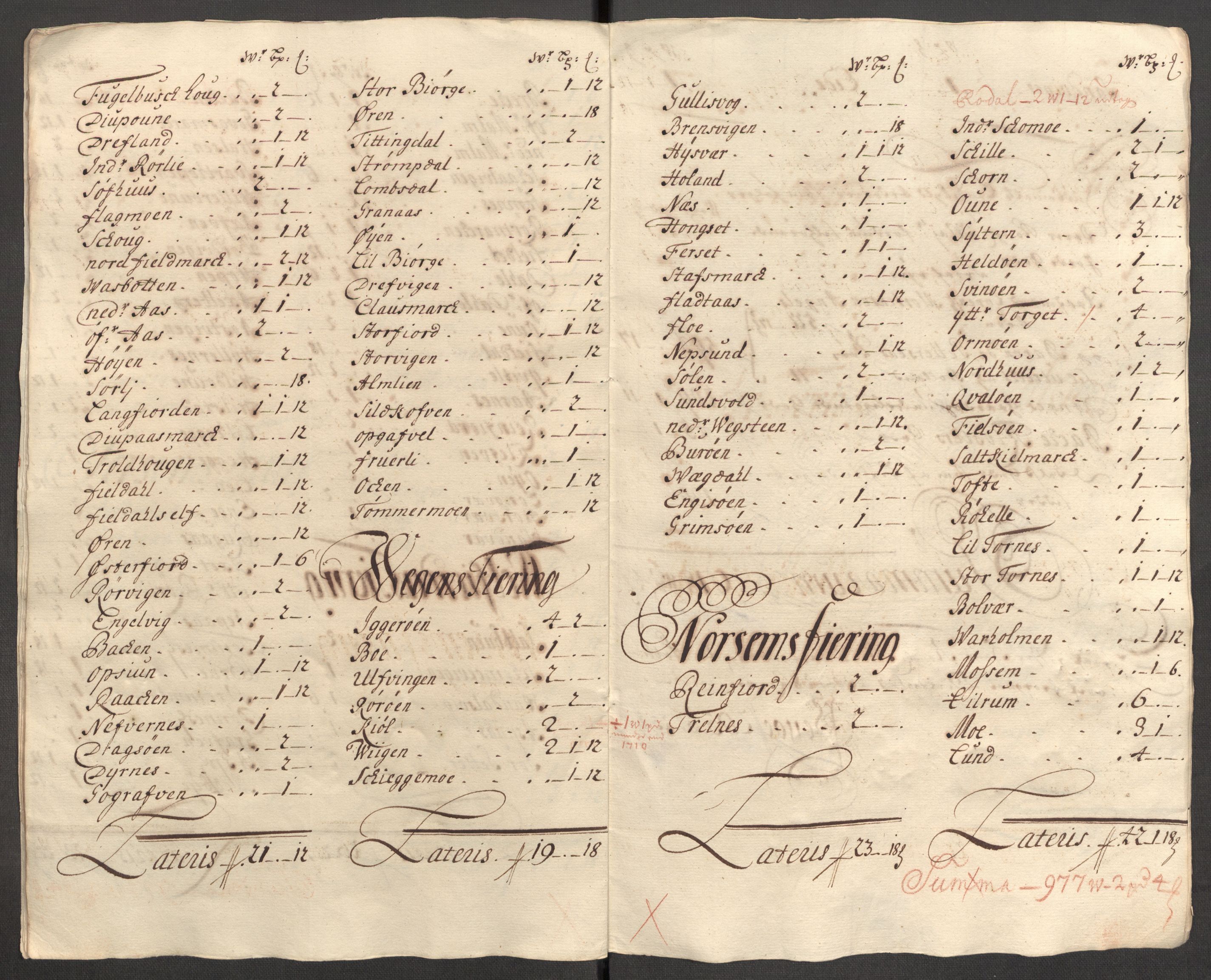 Rentekammeret inntil 1814, Reviderte regnskaper, Fogderegnskap, AV/RA-EA-4092/R65/L4511: Fogderegnskap Helgeland, 1710-1711, p. 327